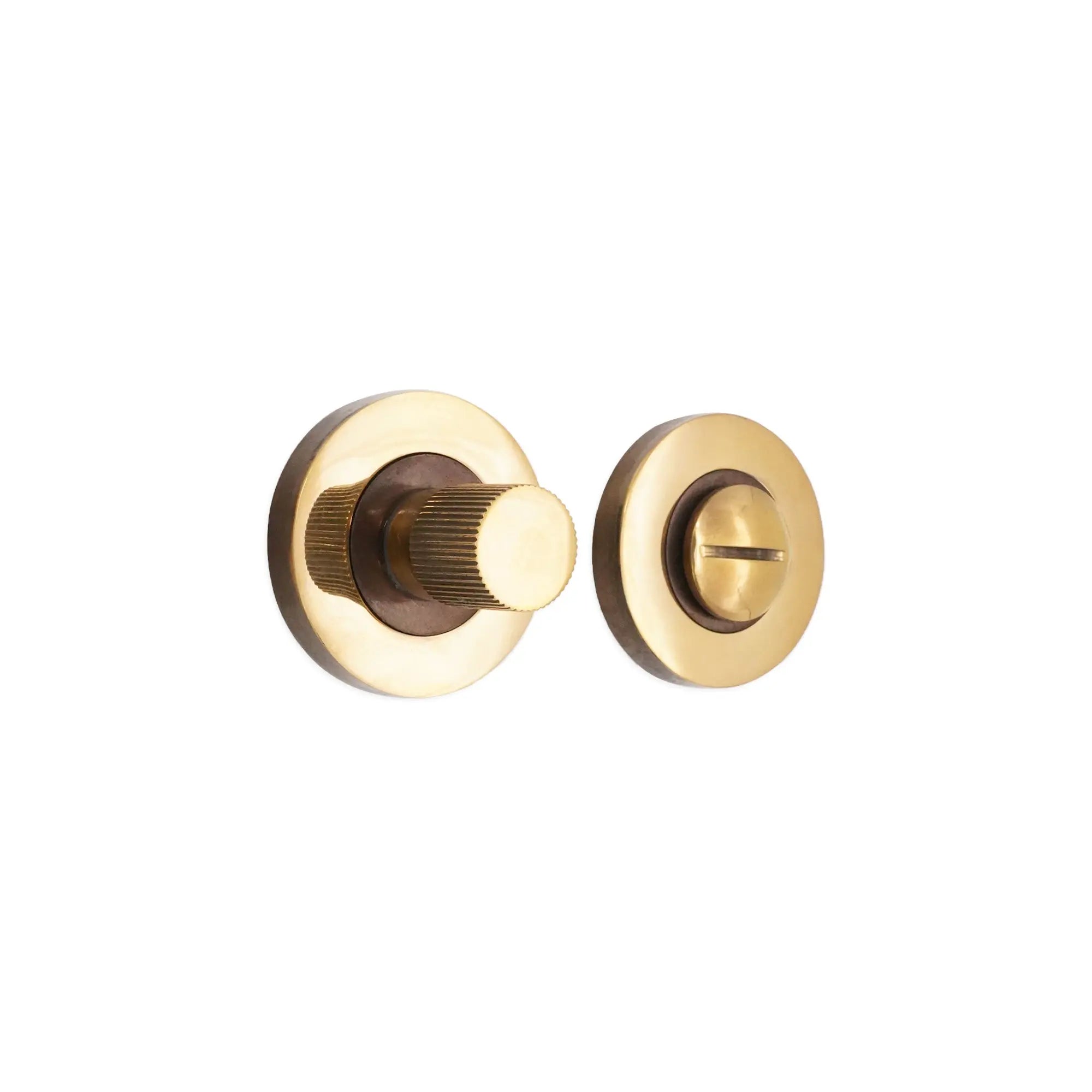 Linear Knurlmond Thumb Turn & Release Aged Brass Spira