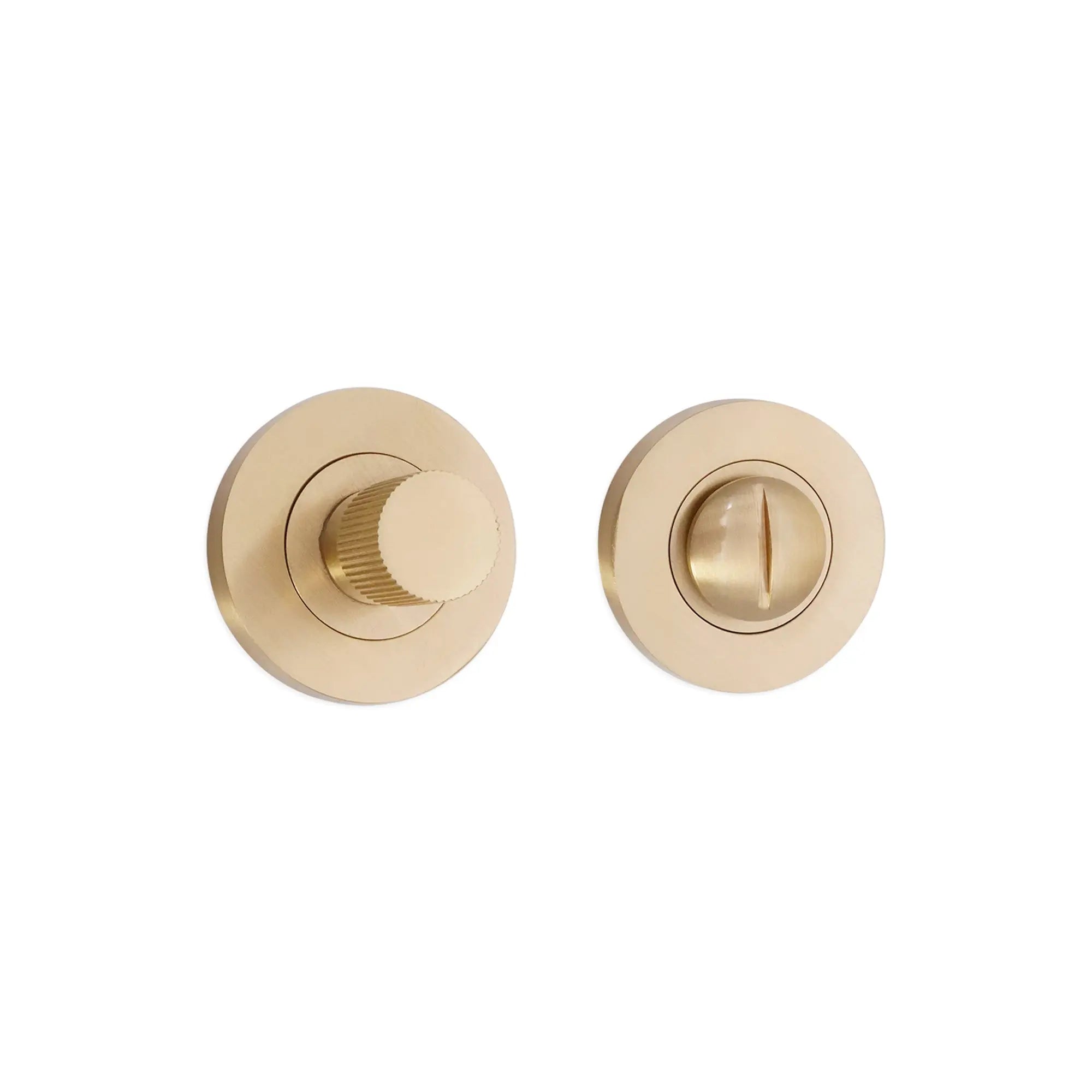Linear Knurlmond Thumb Turn & Release Satin Brass Spira