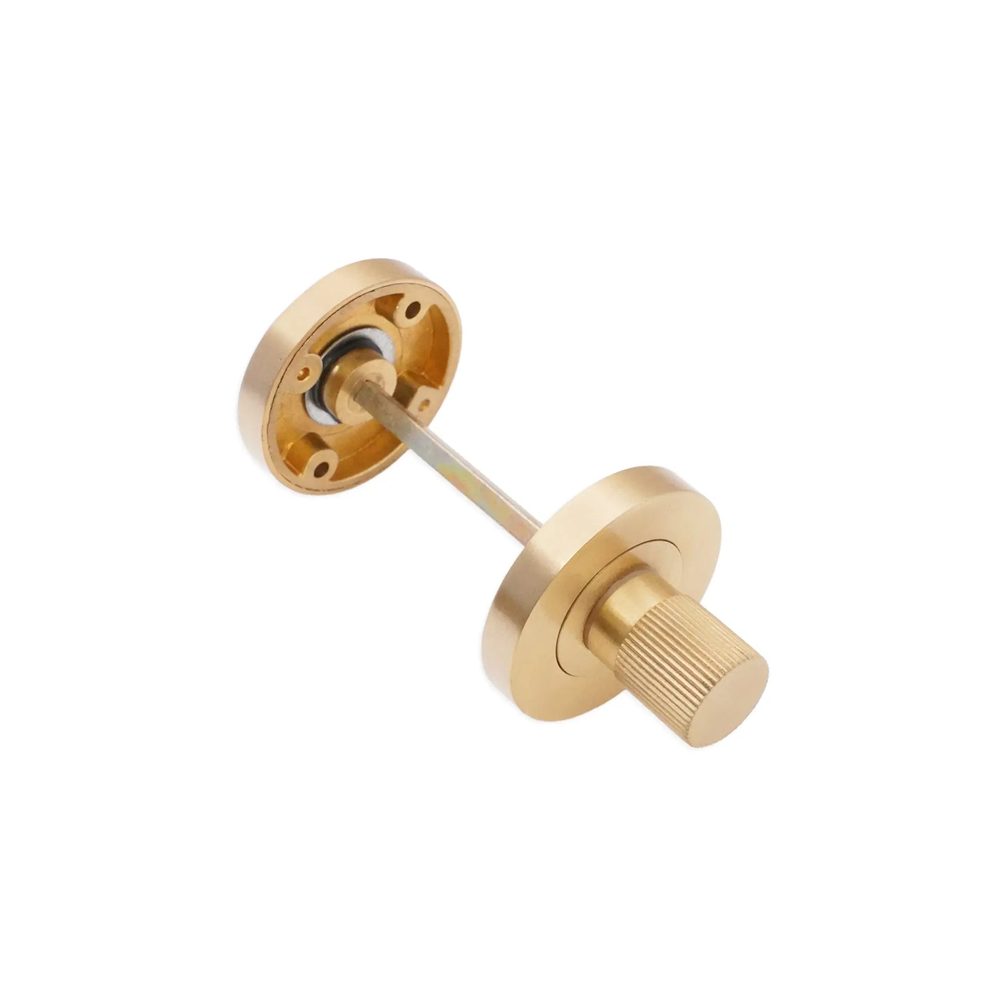 Linear Knurlmond Thumb Turn & Release Satin Brass Spira