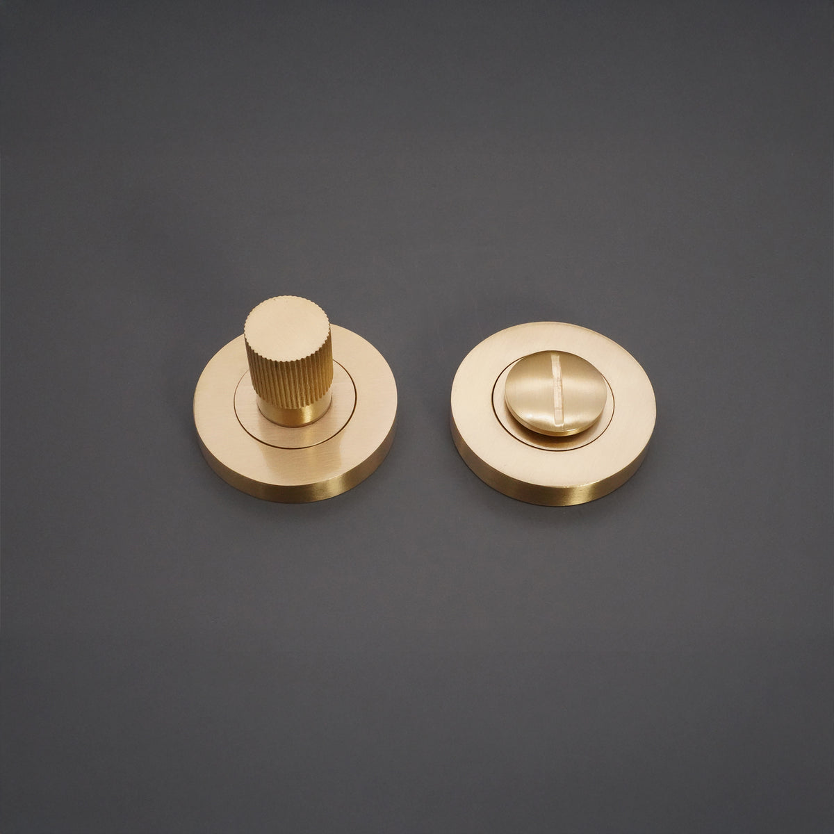 Linear Knurlmond Thumb Turn & Release Satin Brass