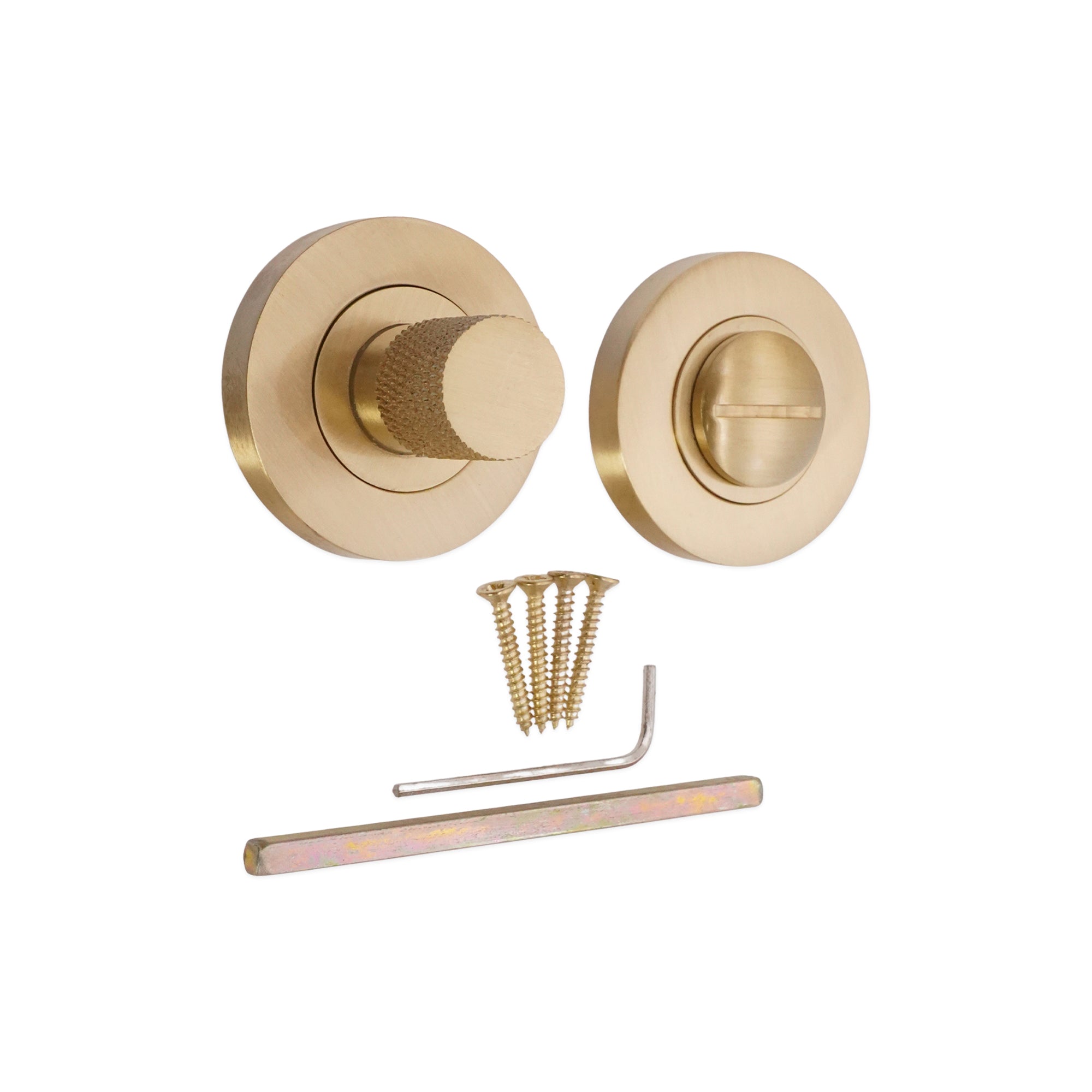 Jewel Knurlmond Thumb Turn & Release Satin Brass