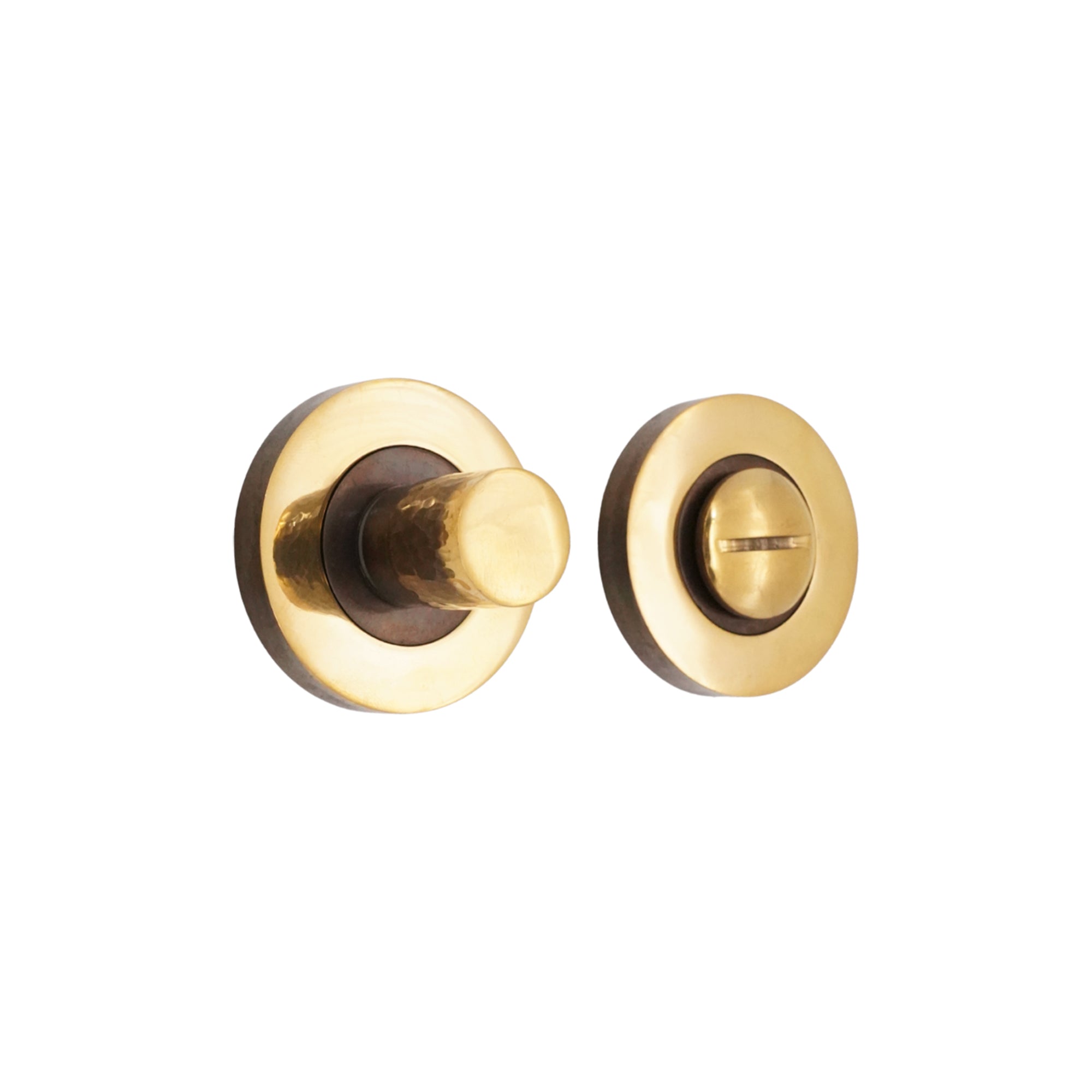 Hammered Knurlmond Thumb Turn & Release Aged Brass