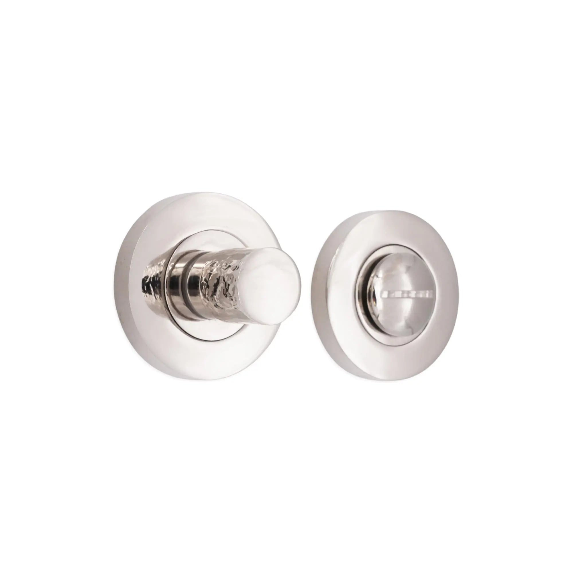 Hammered Knurlmond Thumb Turn & Release Polished Nickel Spira