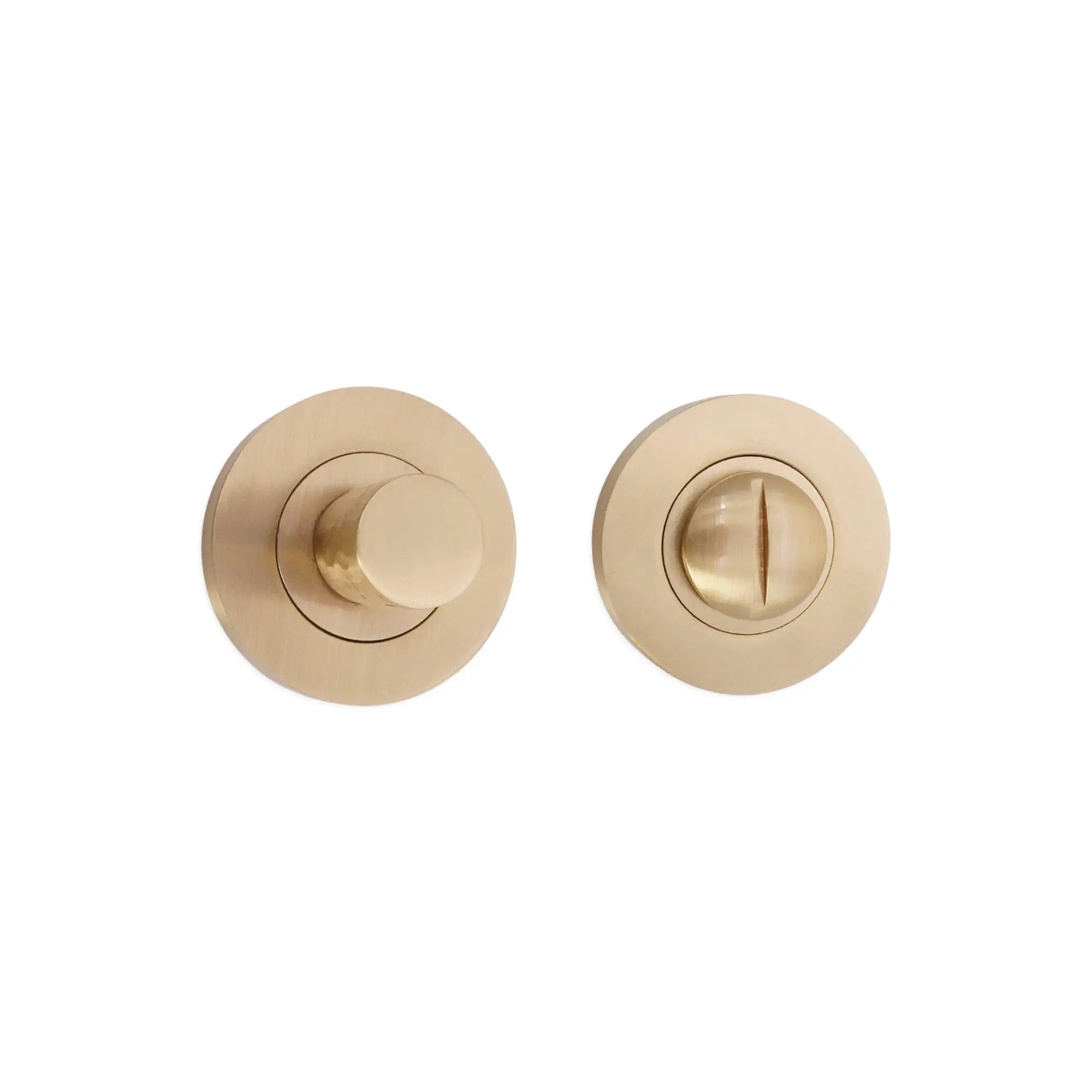 Hammered Knurlmond Thumb Turn & Release Satin Brass Spira