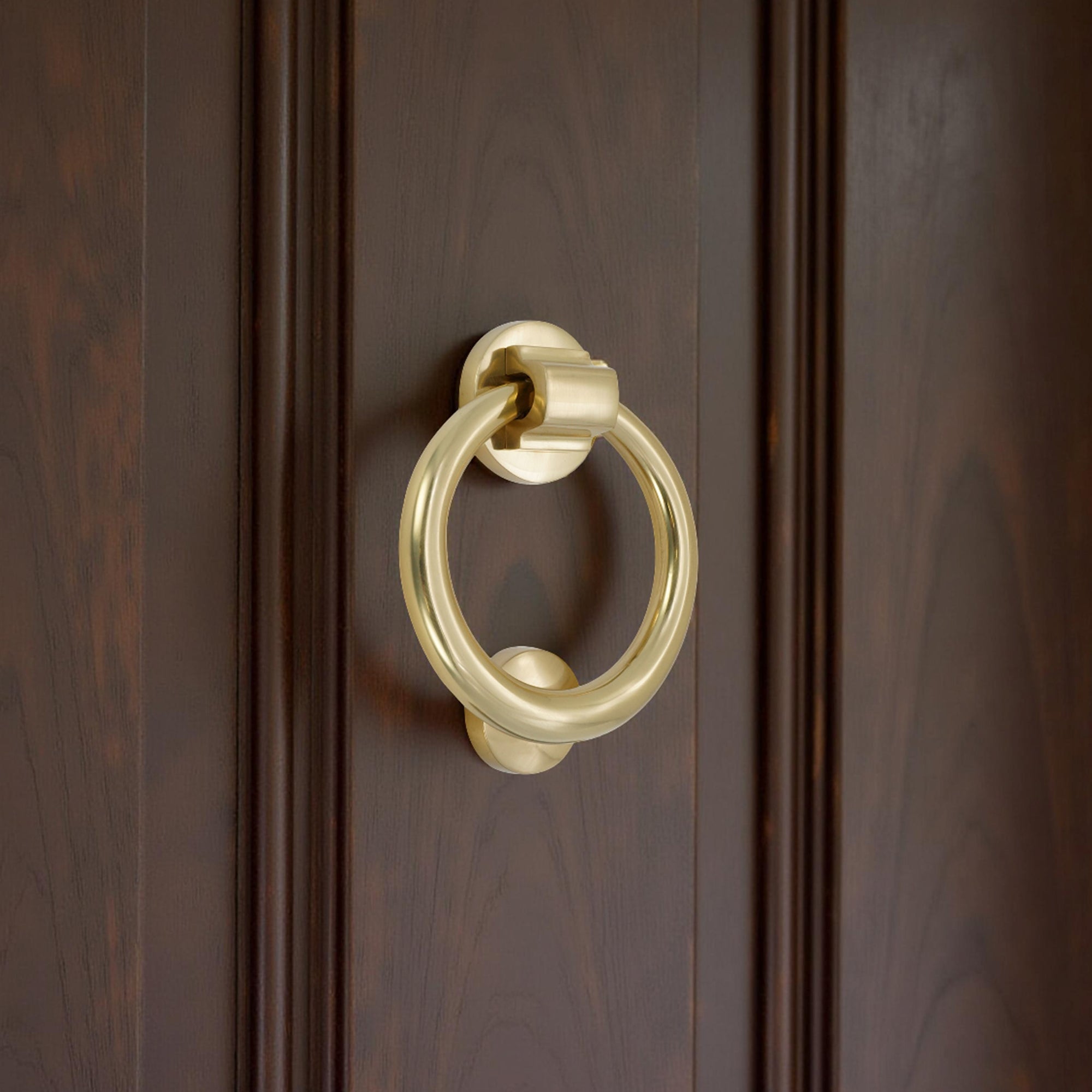 Ring Door Knocker 110mm Polished Brass