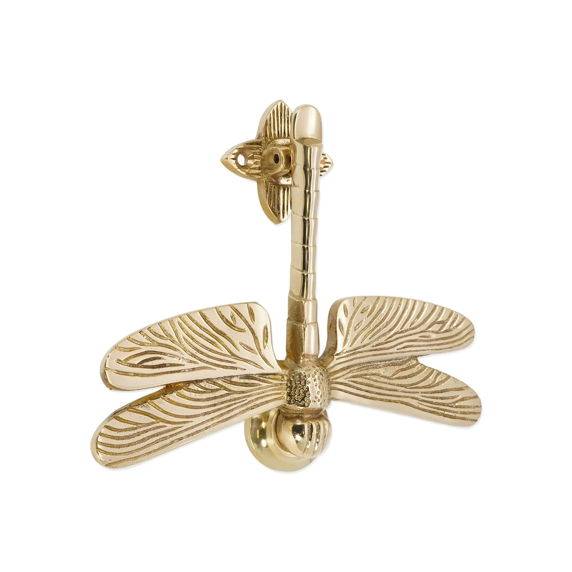 Dragonfly Door Knocker Polished Brass Spira