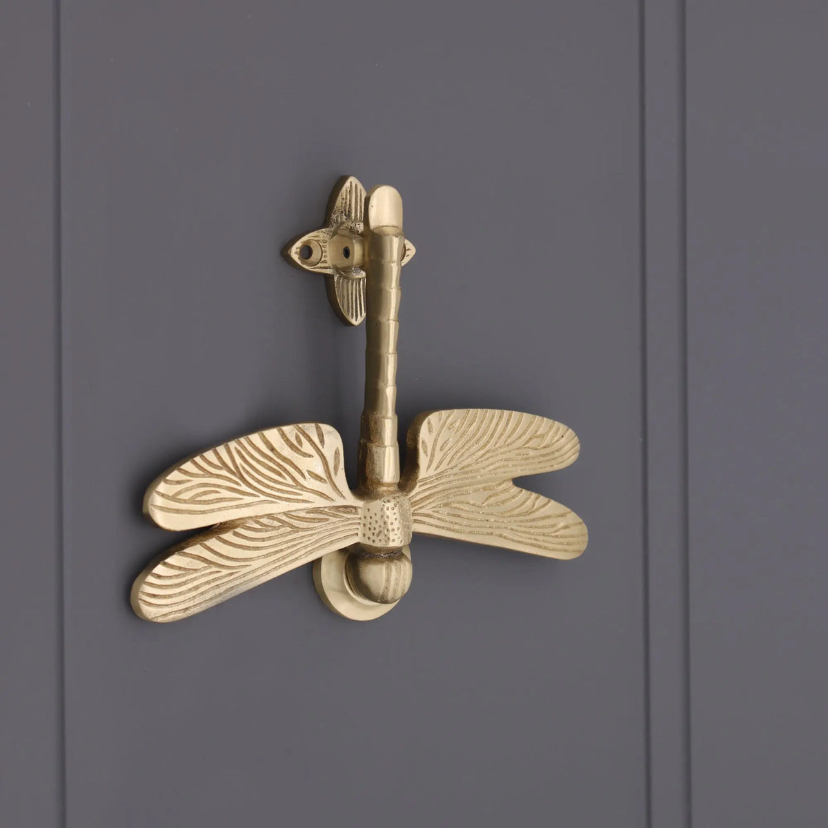 Dragonfly Door Knocker Satin Brass Spira