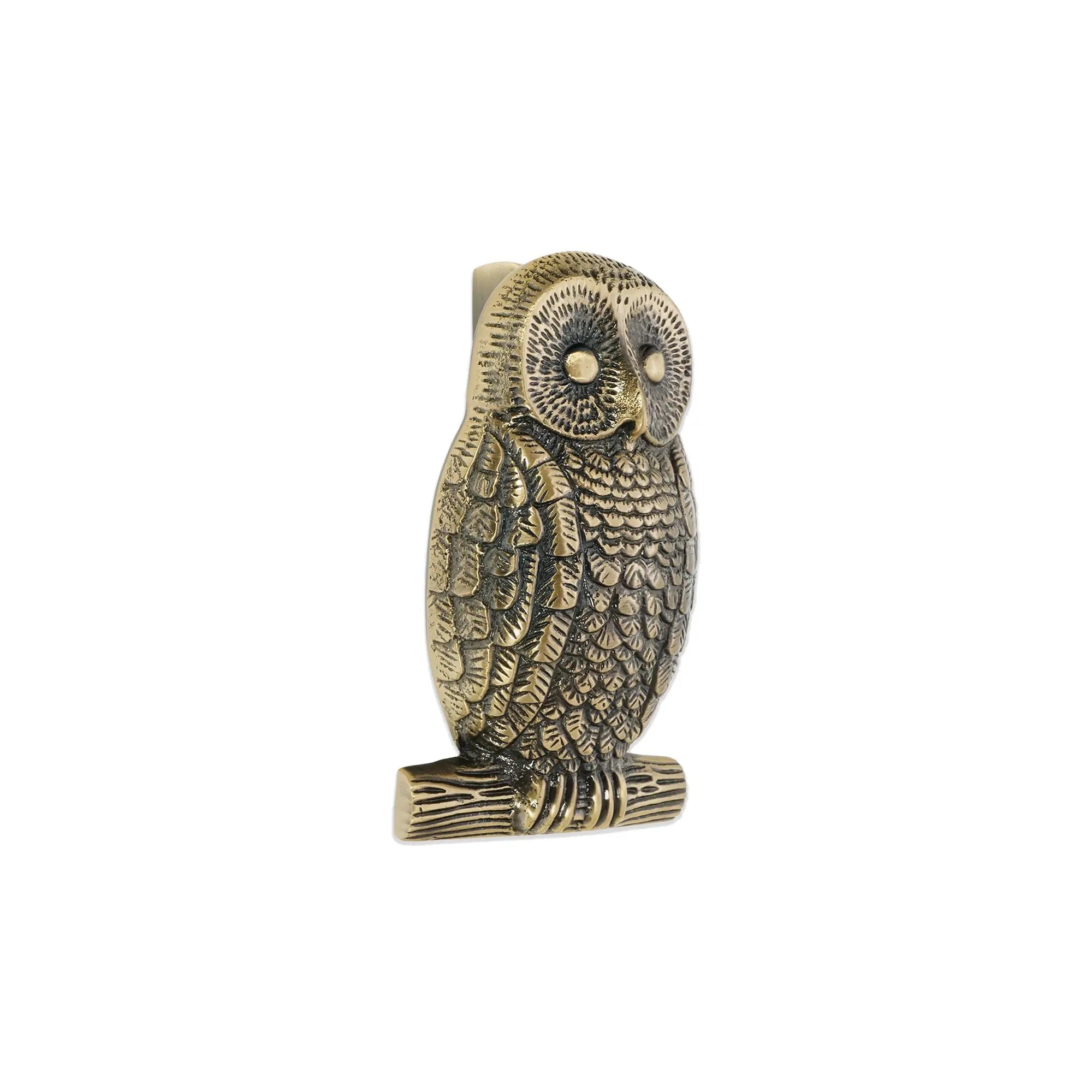 Owl Door Knocker Antique Brass Spira