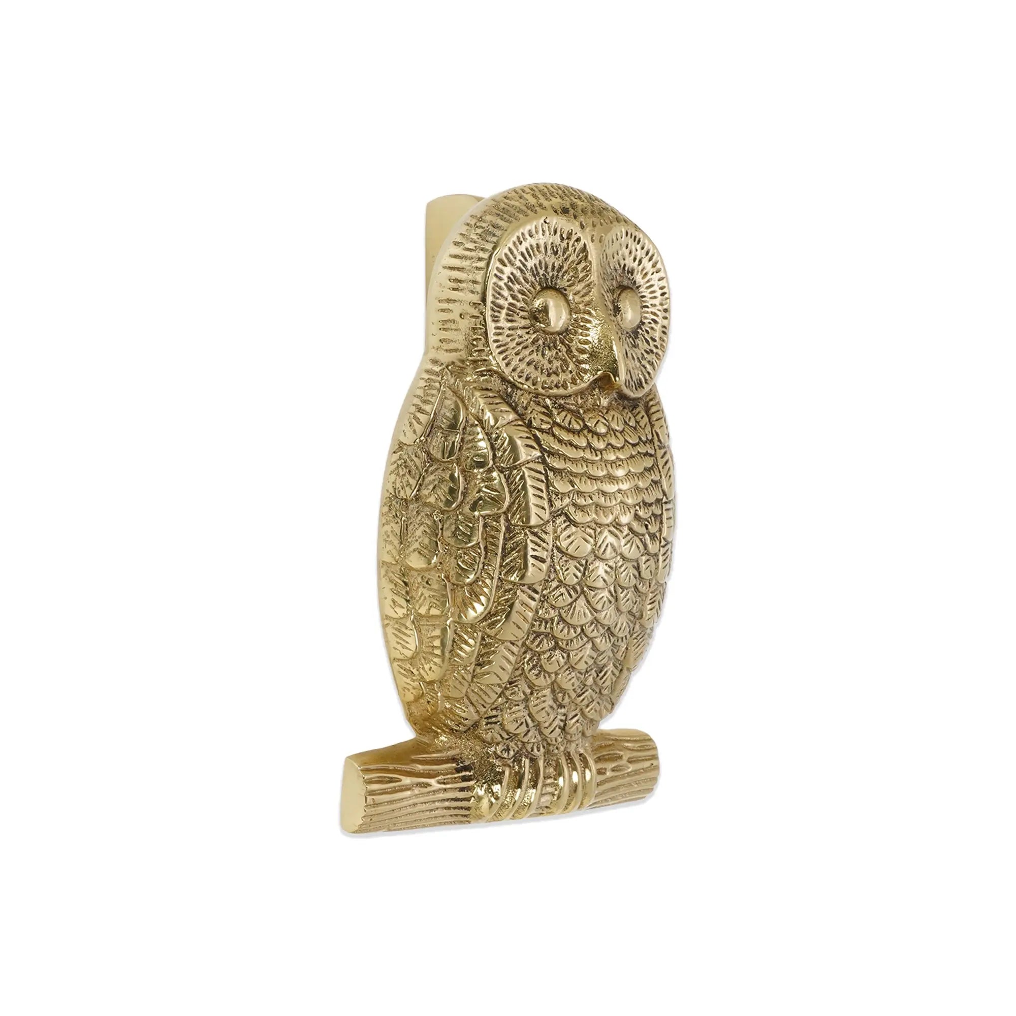 Owl Door Knocker Polished Brass Spira