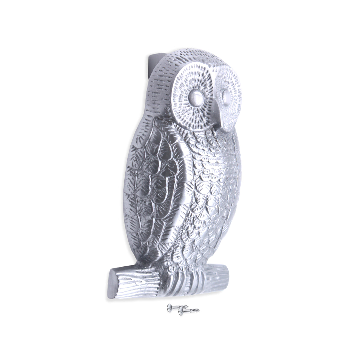 Owl Door Knocker Satin Chrome