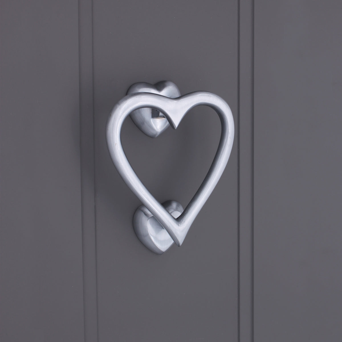 Heart Door Knocker Satin Chrome