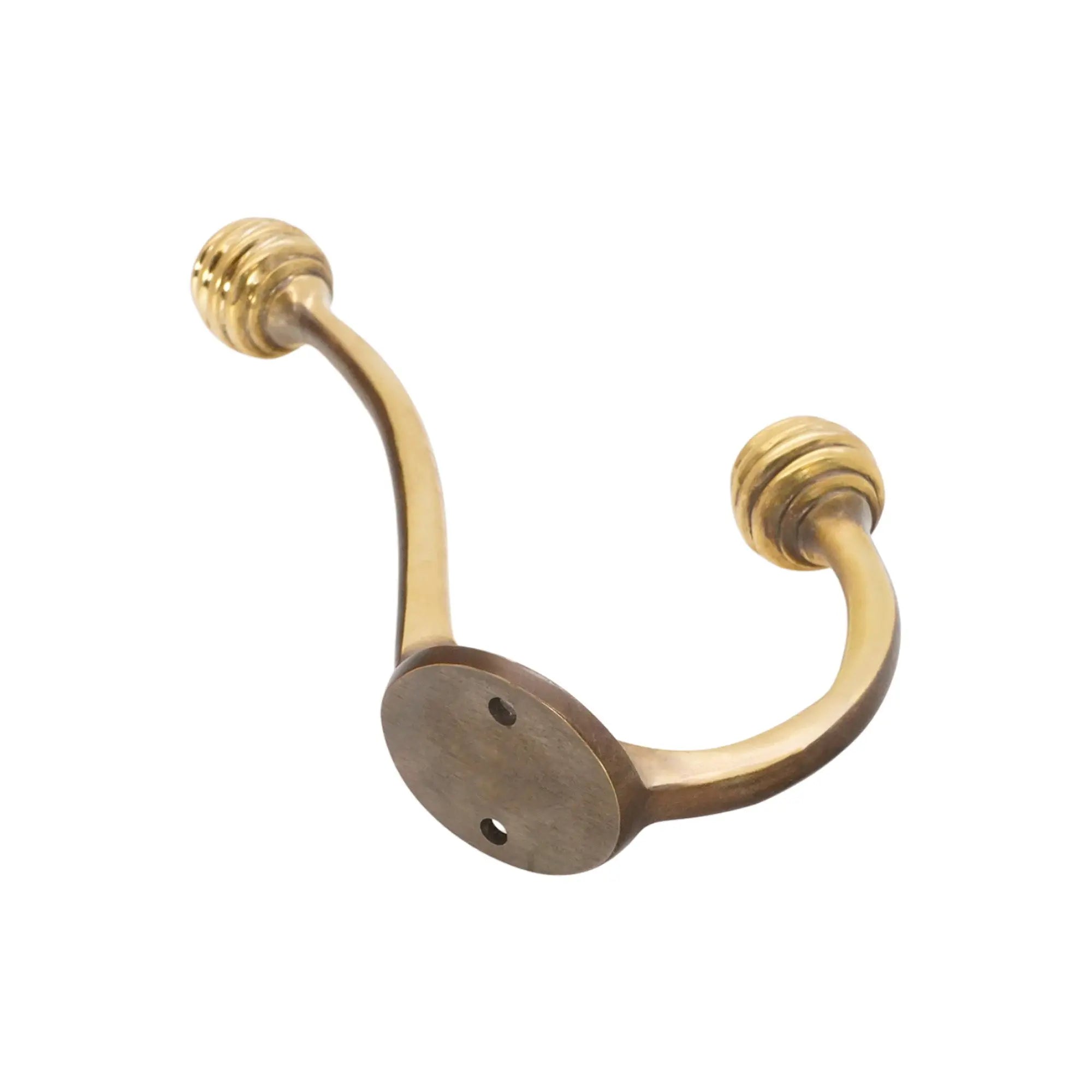 Beehive Twin Coat Hook Aged Brass Spira