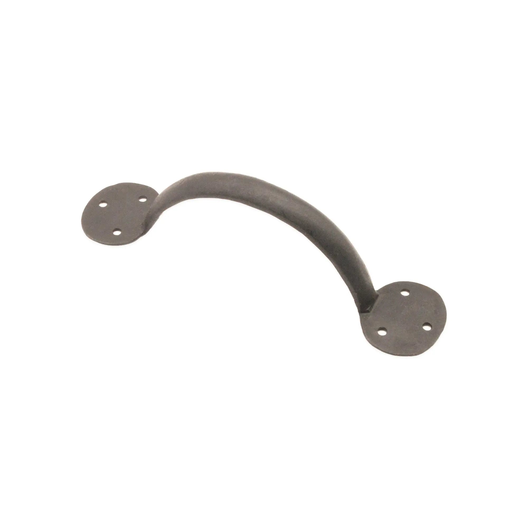 Iron Door Handle Penny End 8" - 200mm Beeswax Spira