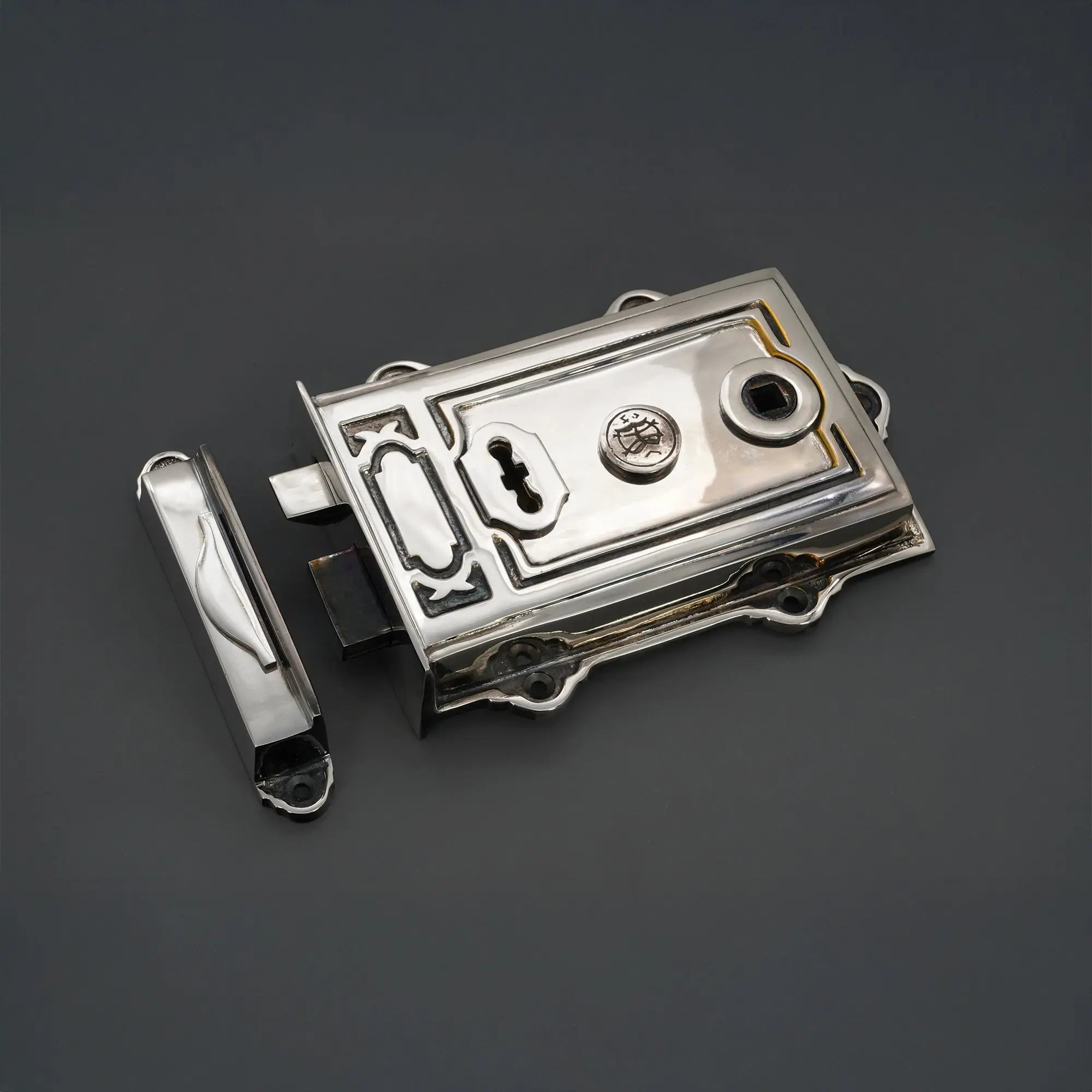 Davenport Rim Lock Aged Nickel Spira