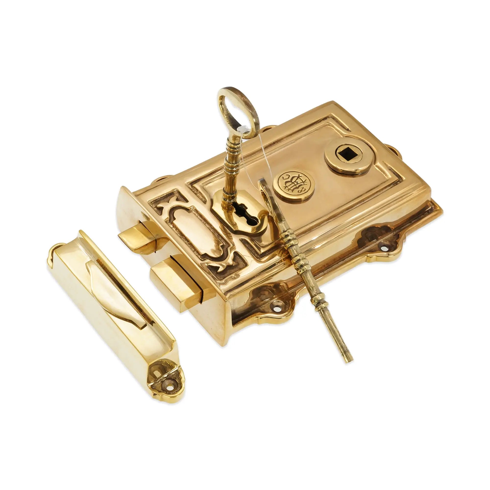 Davenport Rim Lock Polished Brass Spira
