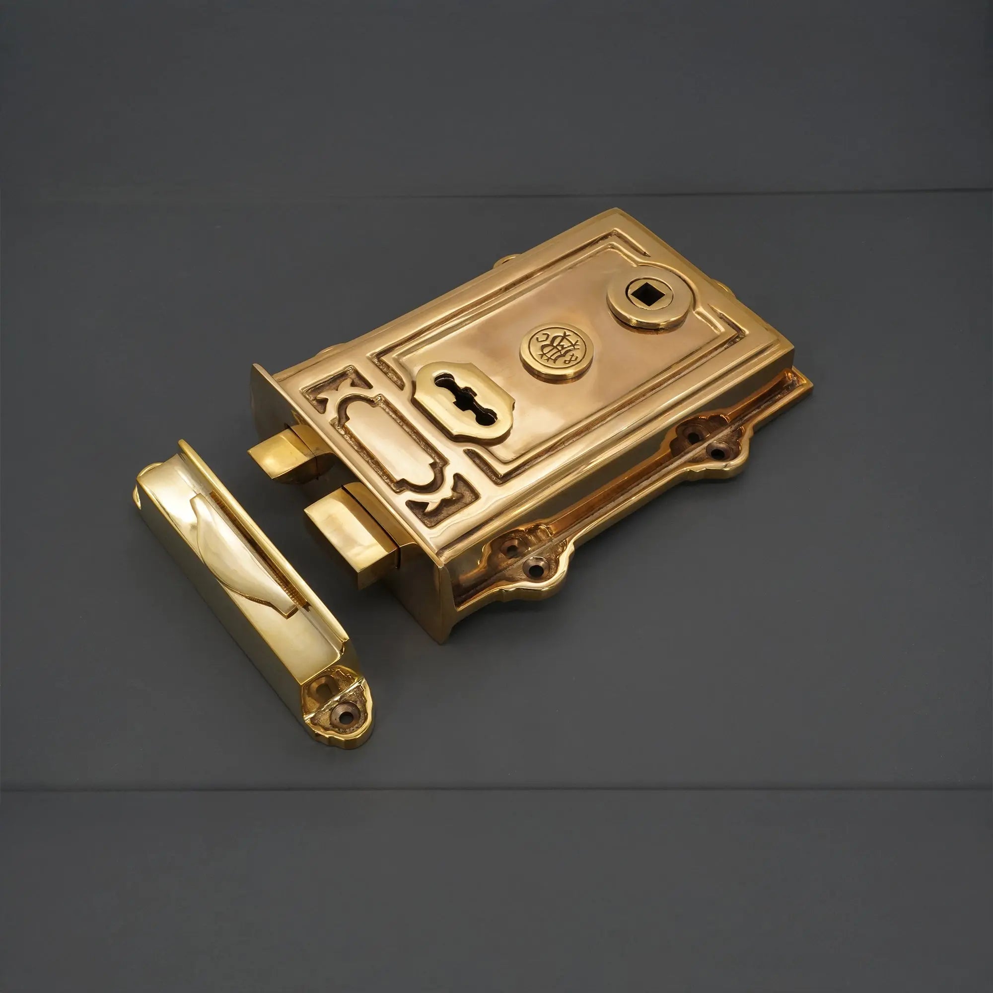 Davenport Rim Lock Polished Brass Spira