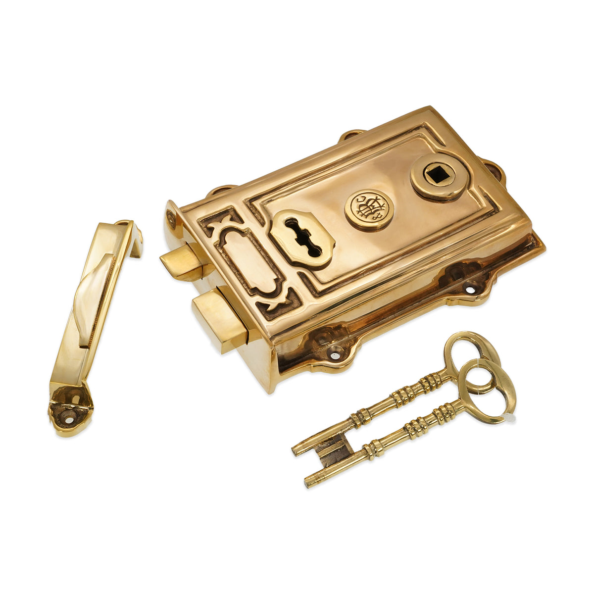 Davenport Rim Lock Polished Brass