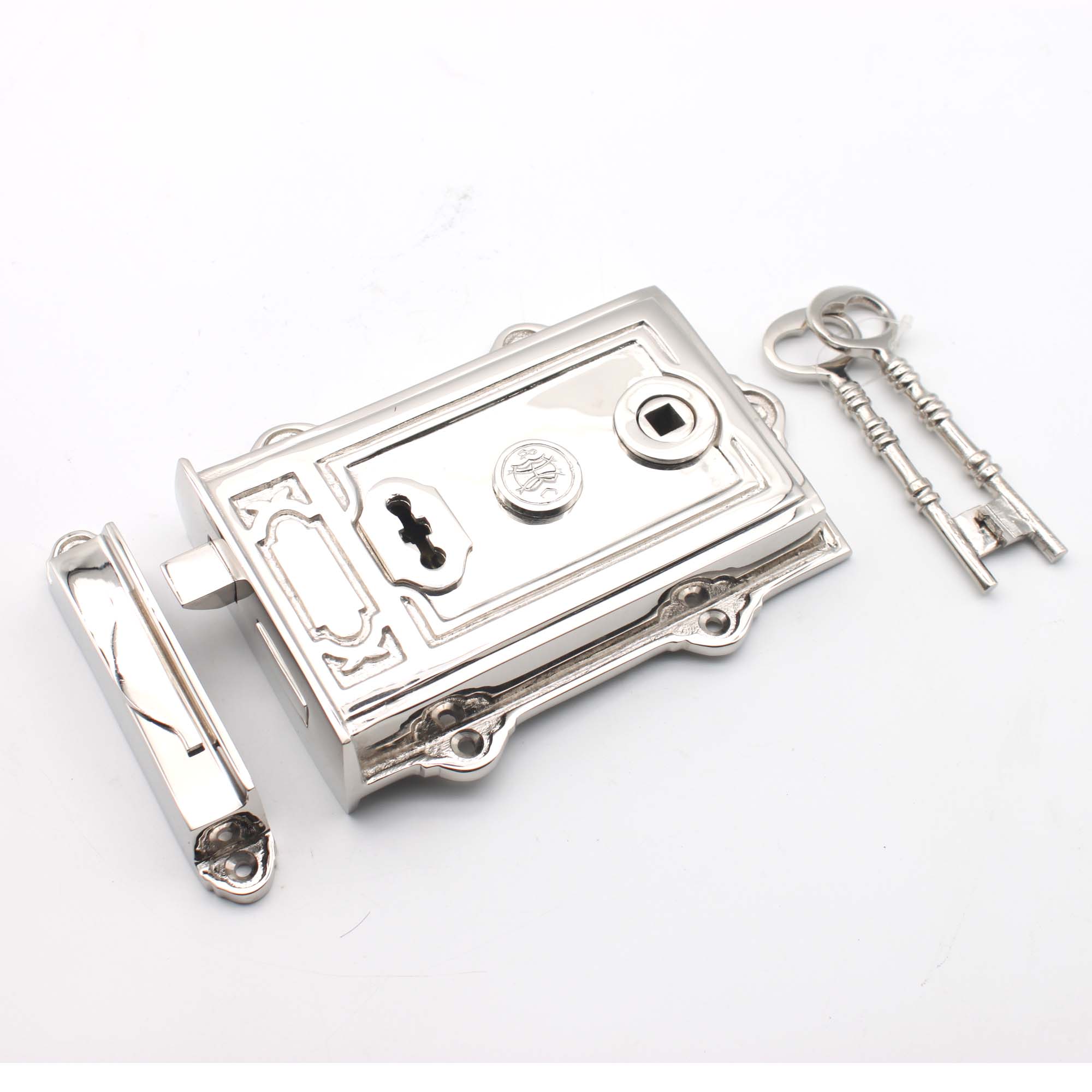 Davenport Rim Lock Polished Nickel