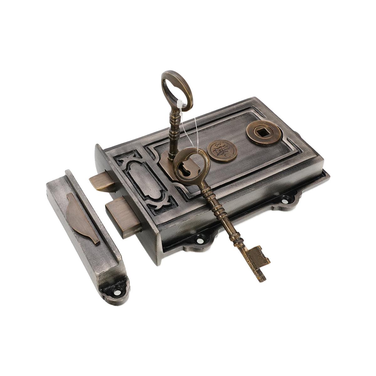 Iron Davenport Rim Lock Pewter/Antique