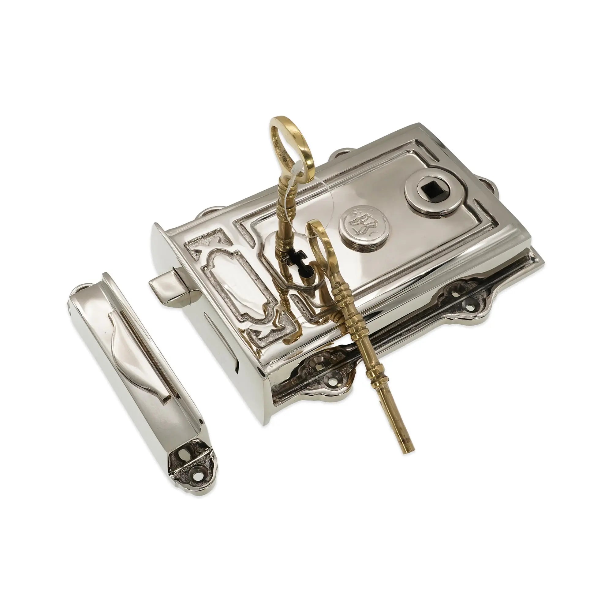 Davenport Rim Lock Polished Nickel Spira