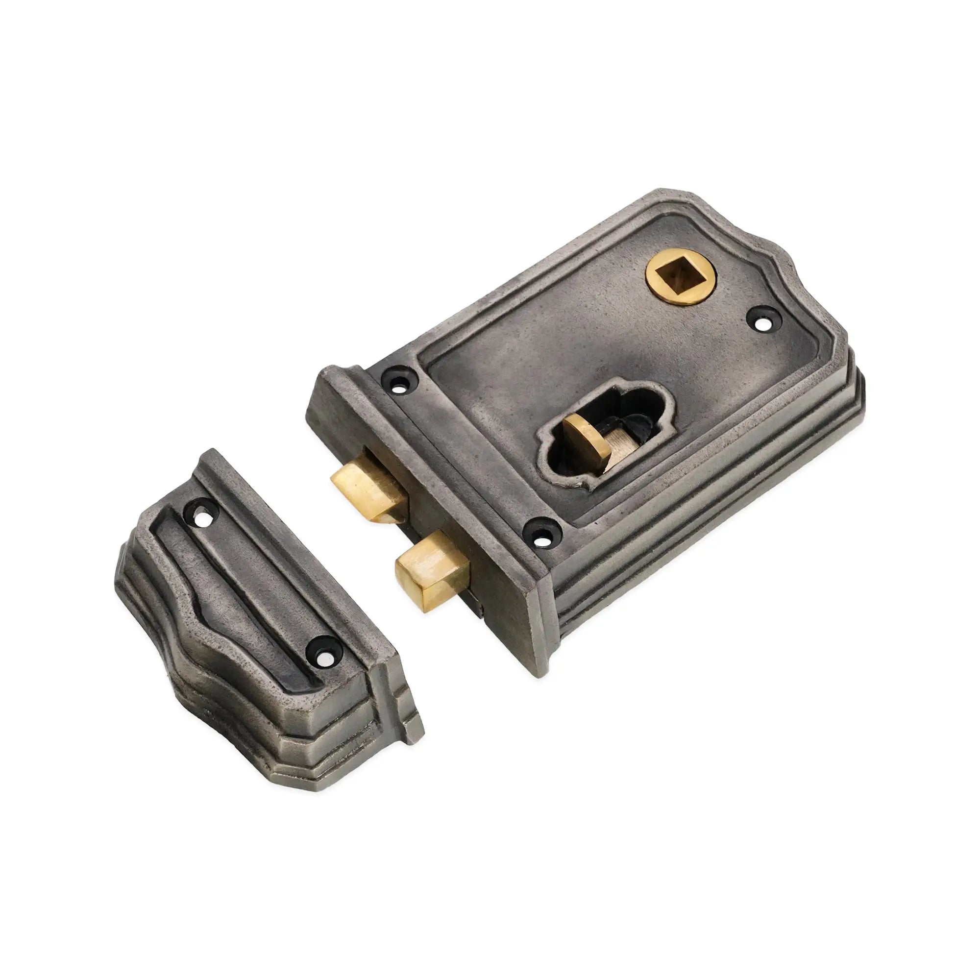 Gothic Rim Latch 105mm Pewter Spira
