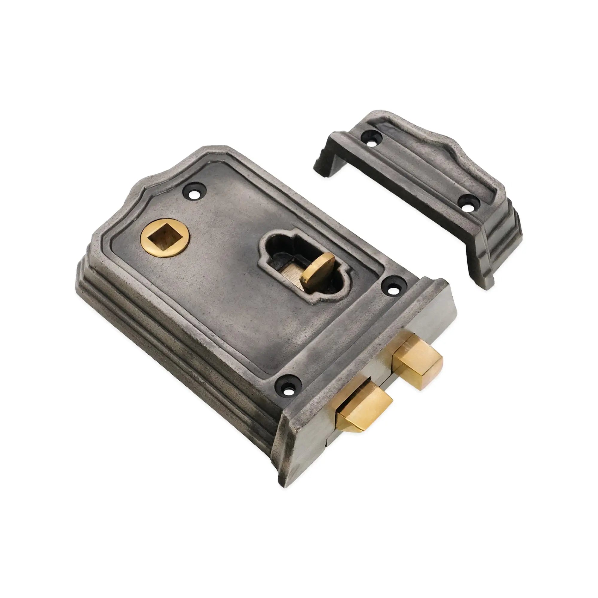 Gothic Rim Latch 105mm Pewter Spira