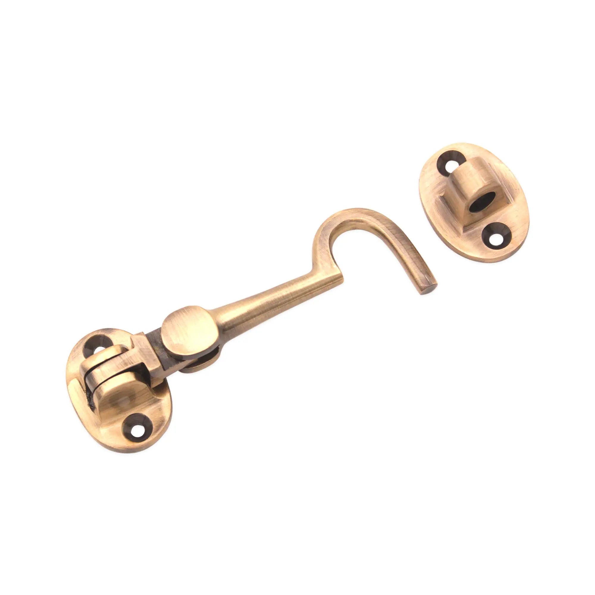 Silent Cabin Hook 3" - 75mm Antique Brass Spira