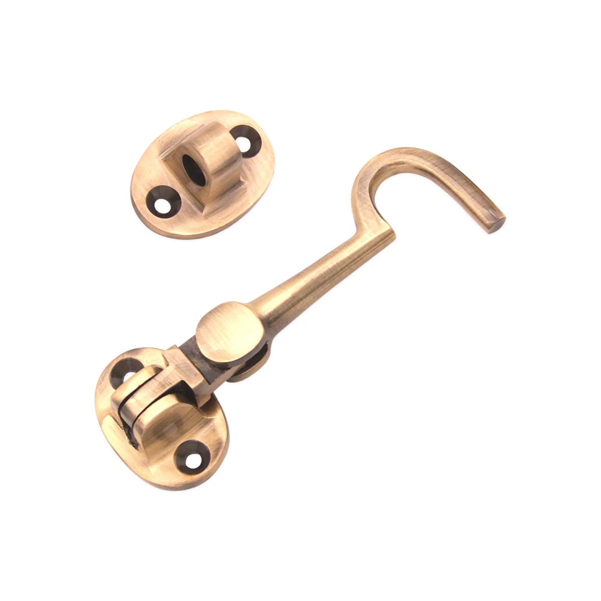 Silent Cabin Hook 3" - 75mm Antique Brass Spira