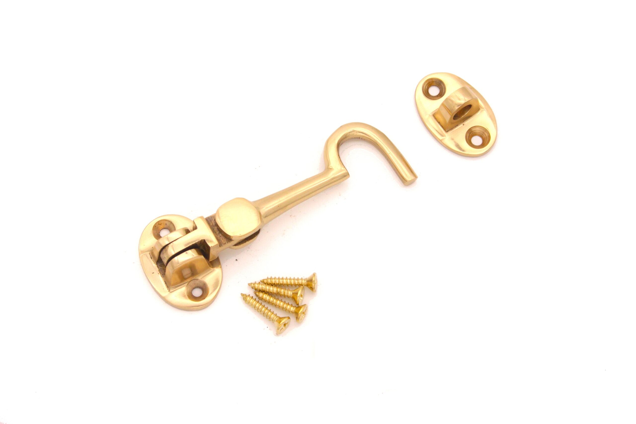 Silent Cabin Hook 3" - 75mm Polished Brass