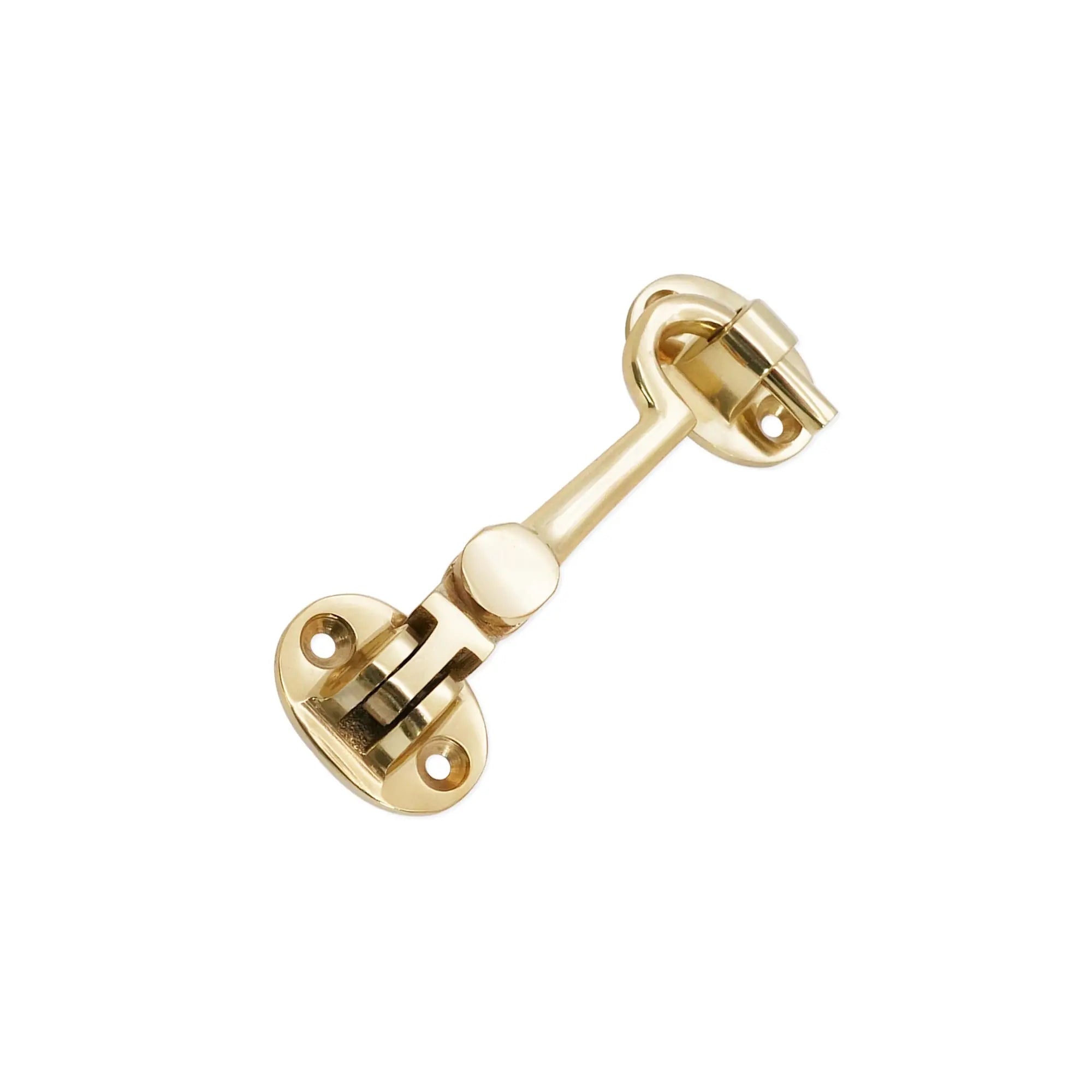 Silent Cabin Hook 3" - 75mm Polished Brass Spira