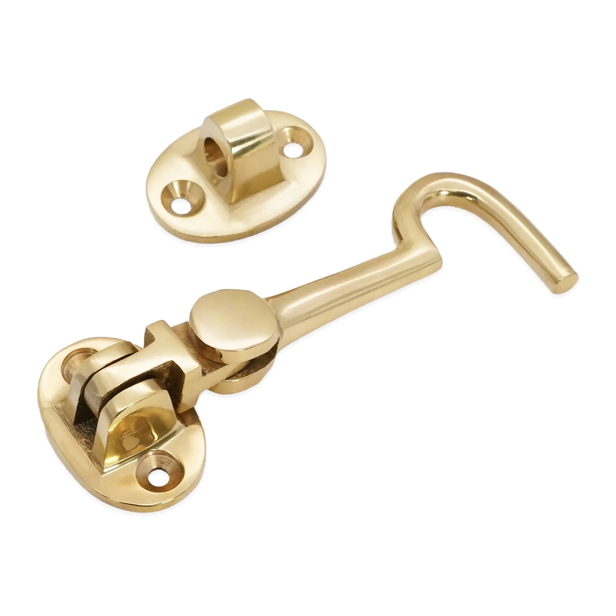 Silent Cabin Hook 3" - 75mm Polished Brass Spira