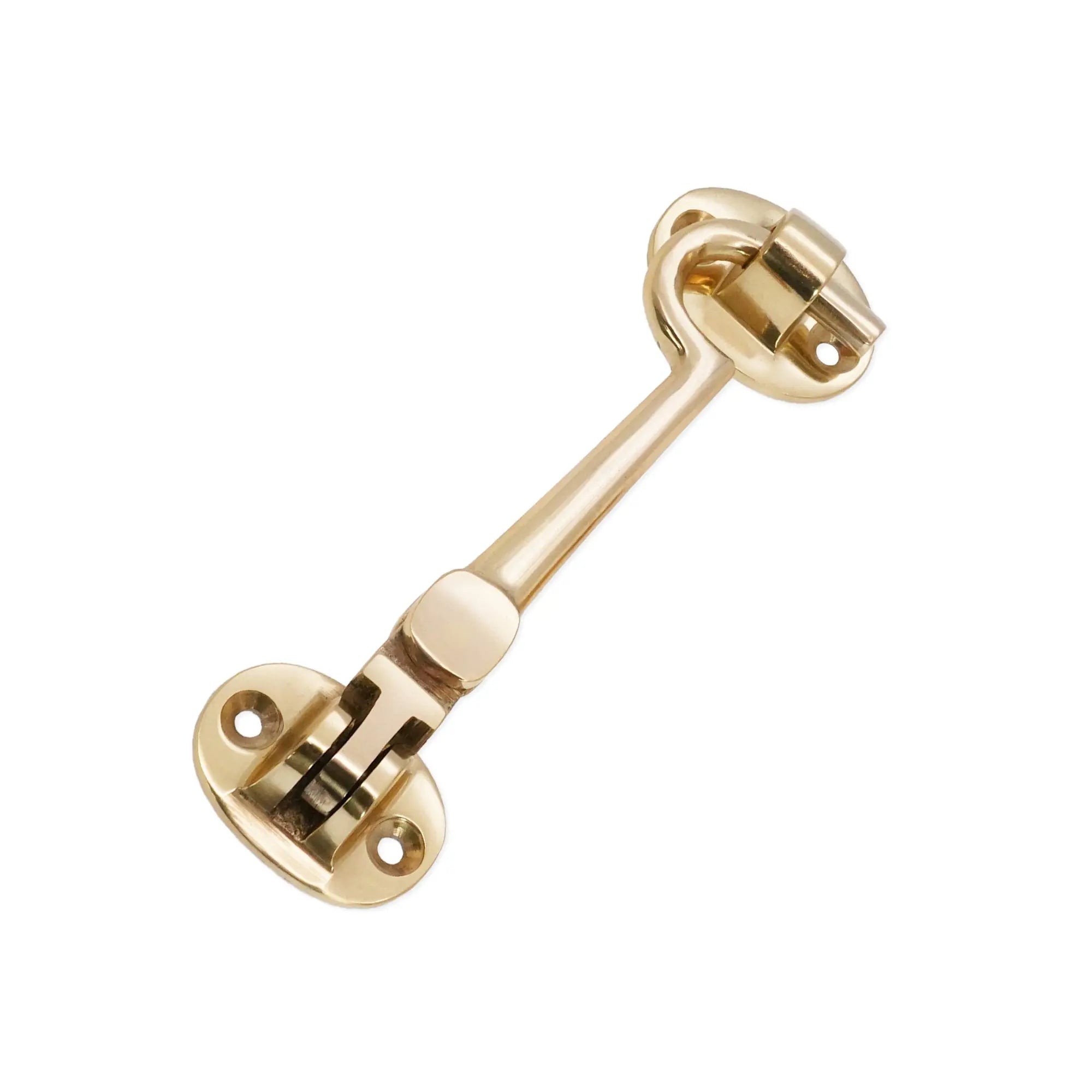Silent Cabin Hook 4" - 100mm Polished Brass Spira