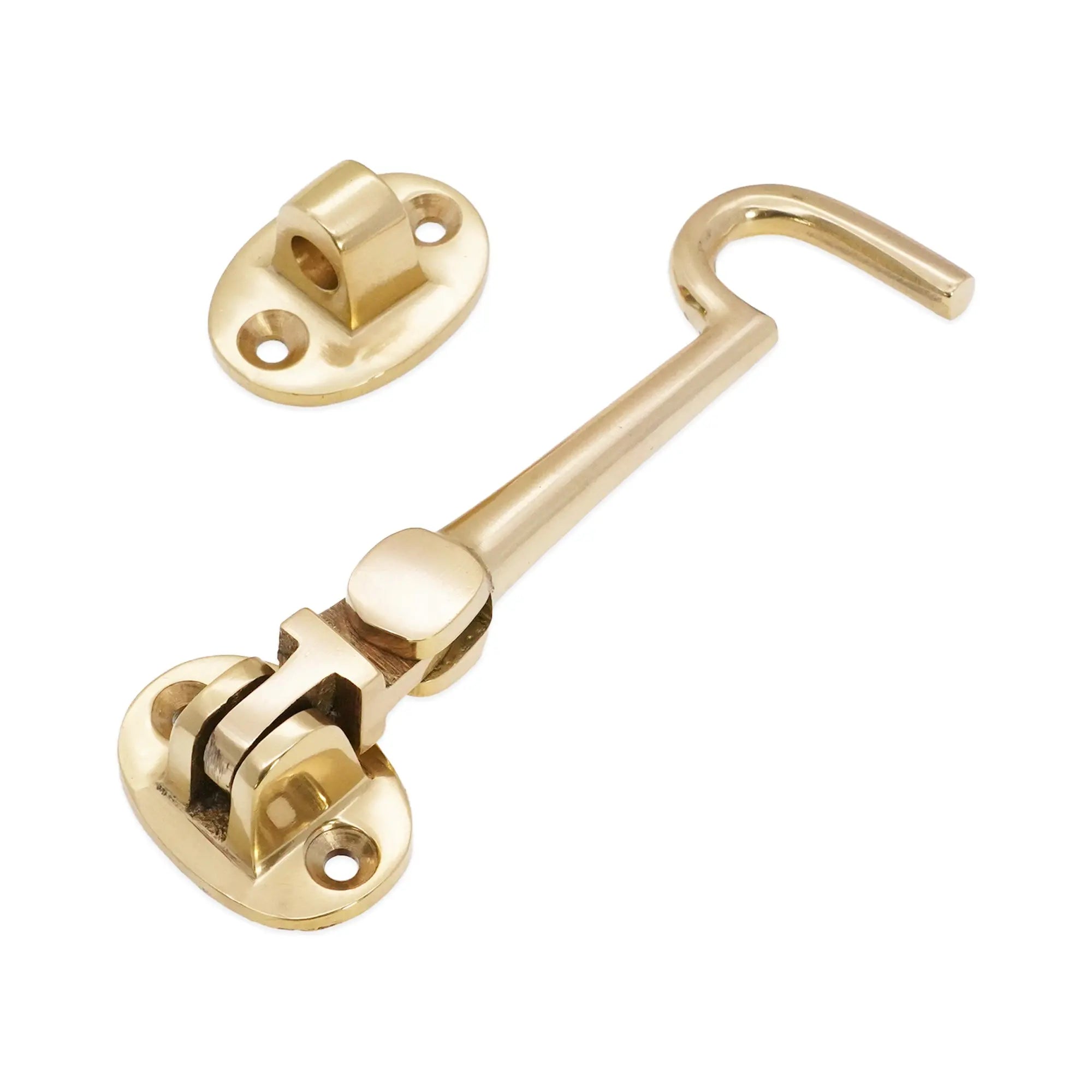 Silent Cabin Hook 4" - 100mm Polished Brass Spira