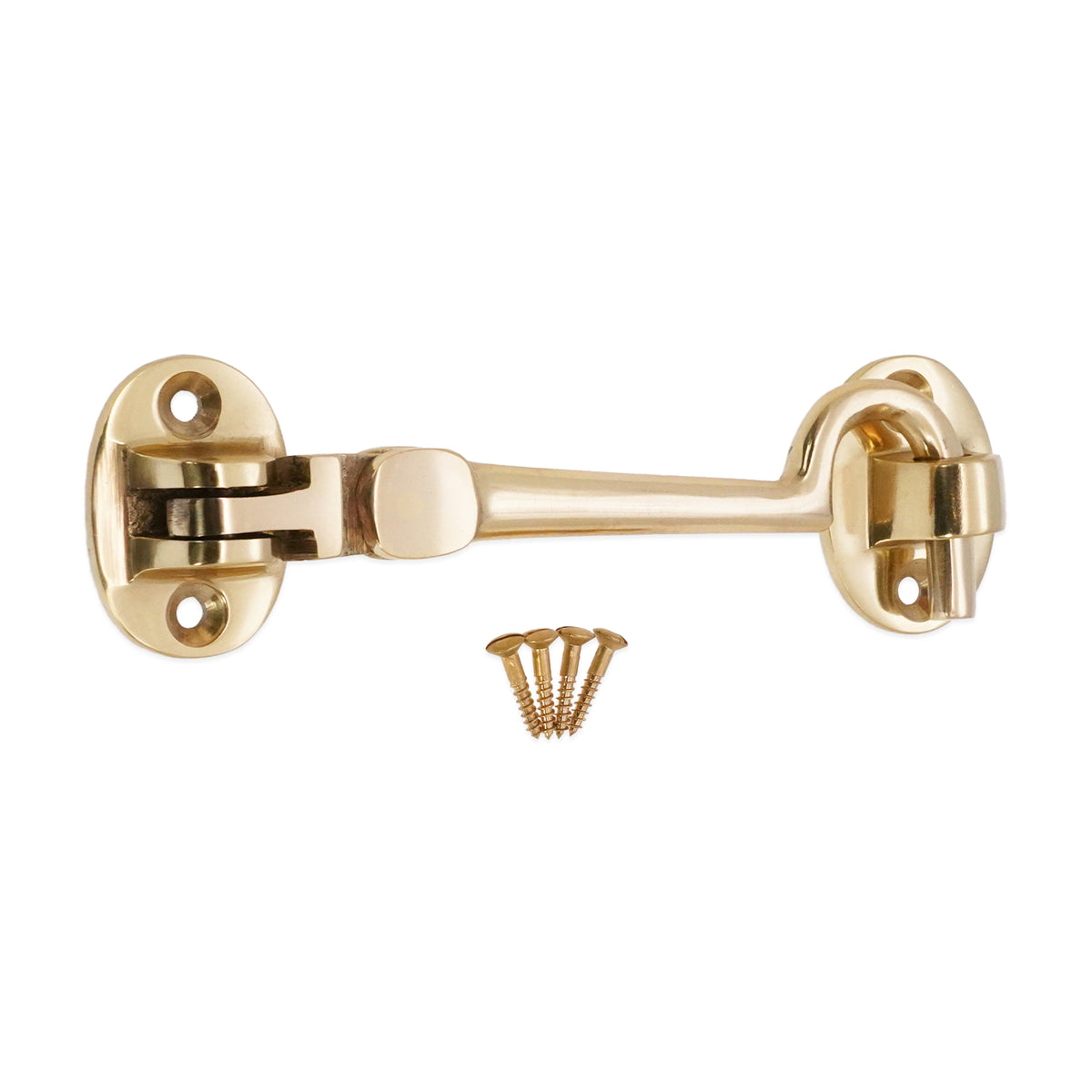 Silent Cabin Hook 4" - 100mm Polished Brass