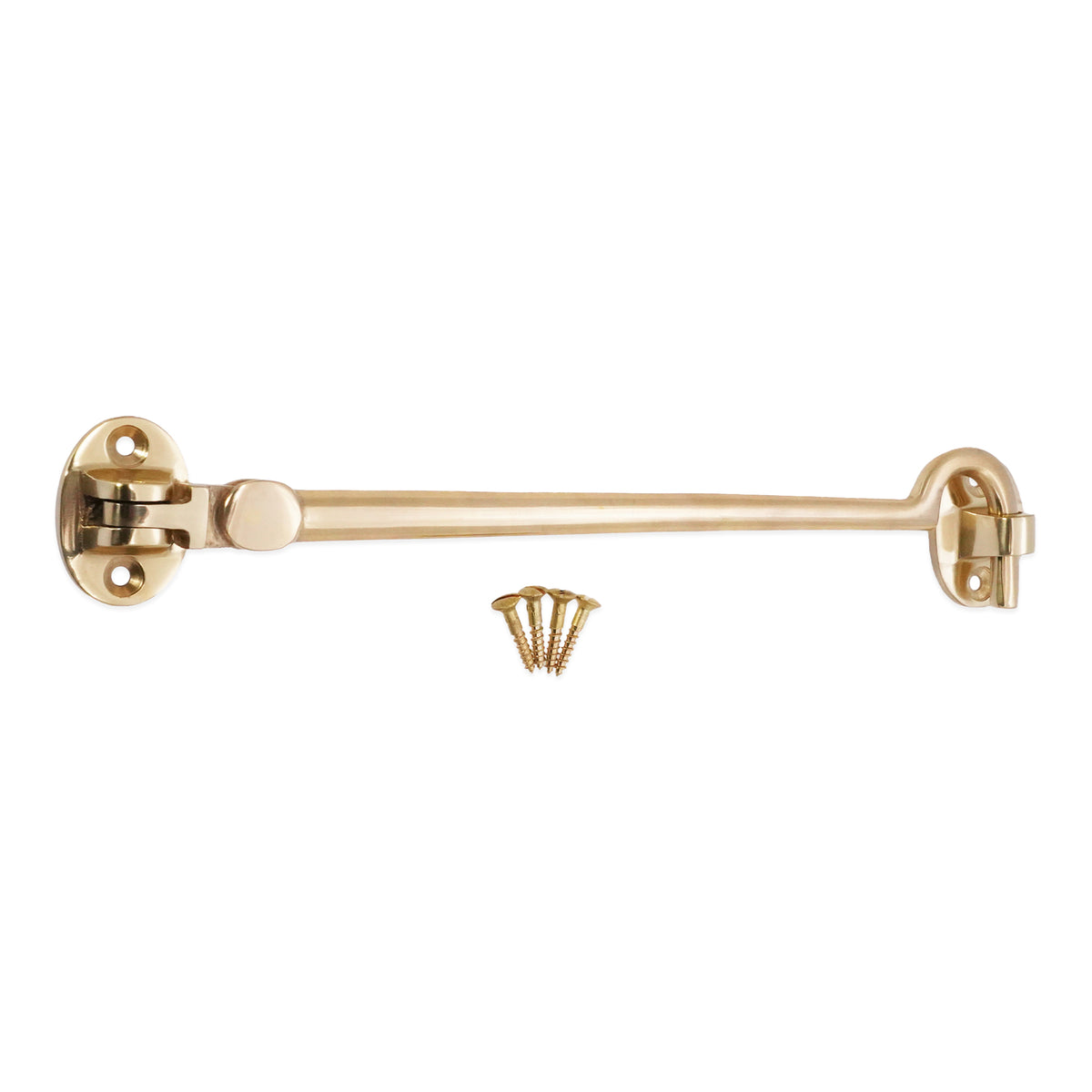 Silent Cabin Hook 8" - 200mm Polished Brass
