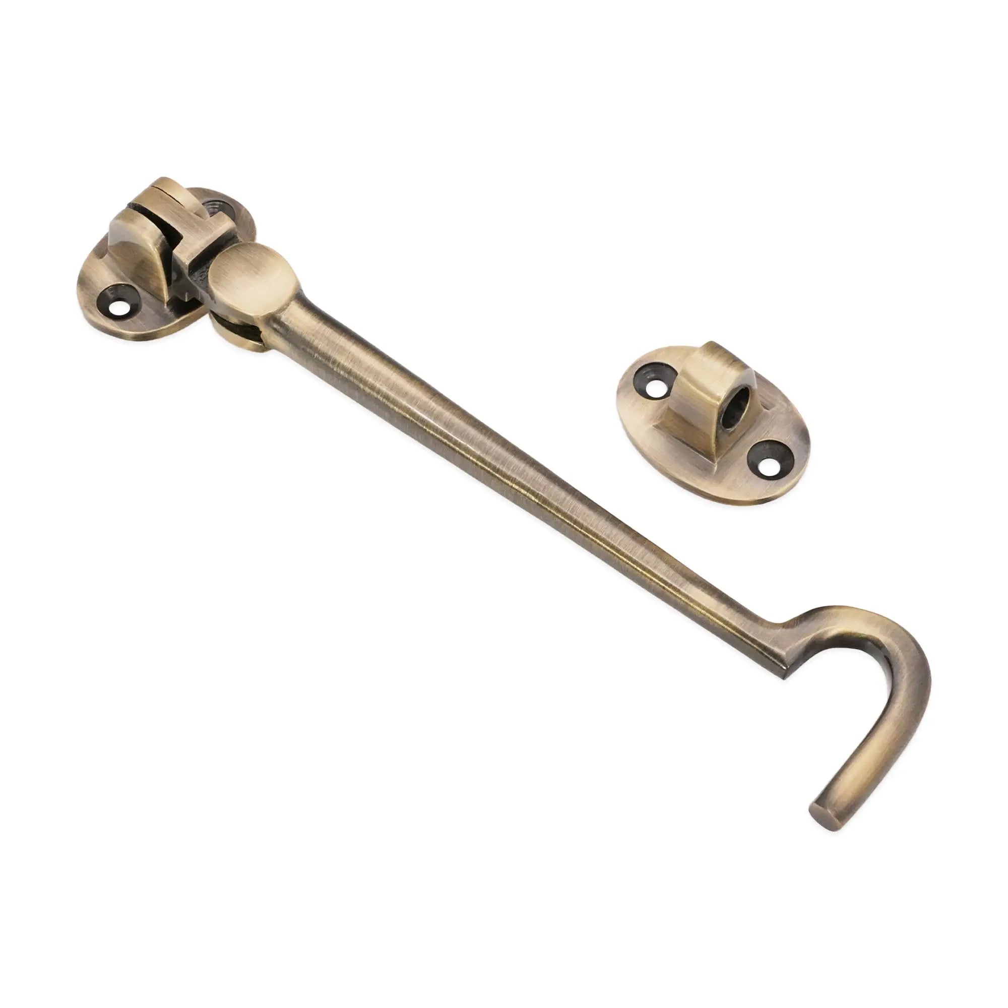 Silent Cabin Hook 10" - 250mm Antique Brass Spira