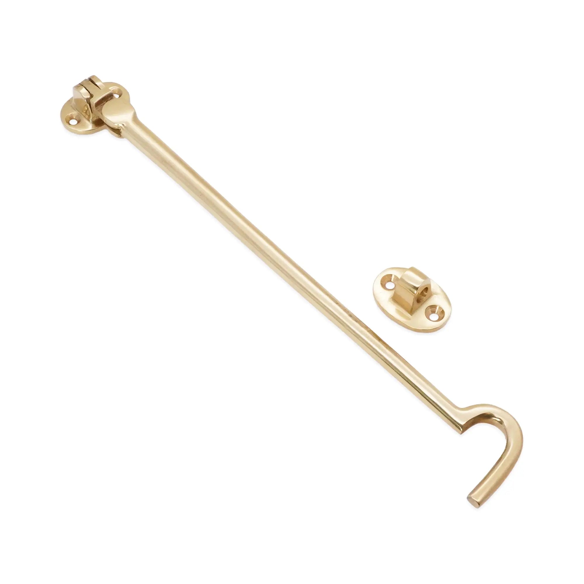 Silent Cabin Hook 10" - 250mm Polished Brass Spira