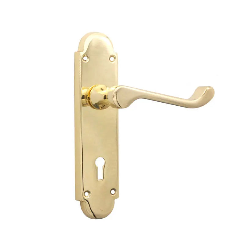 Oakley Lock Lever Handle Polished Brass Spira