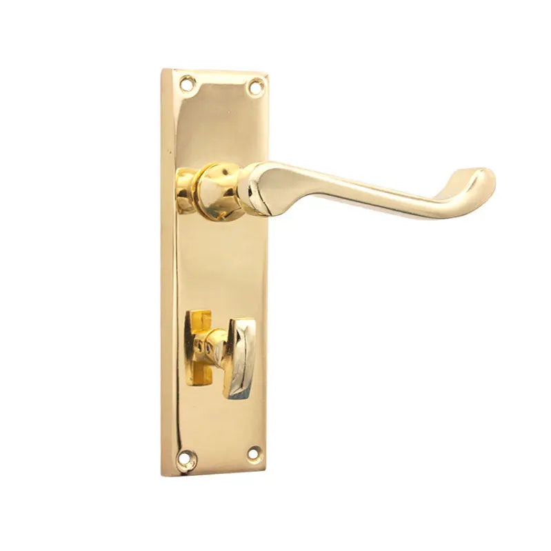Victorian Scroll Privacy Lever Handle 150mm Polished Brass Spira
