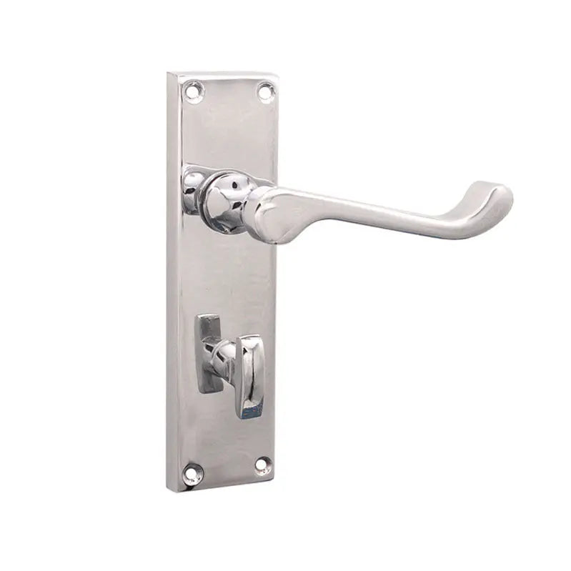 Victorian Scroll Privacy Lever Handle 150mm Polished Chrome Spira