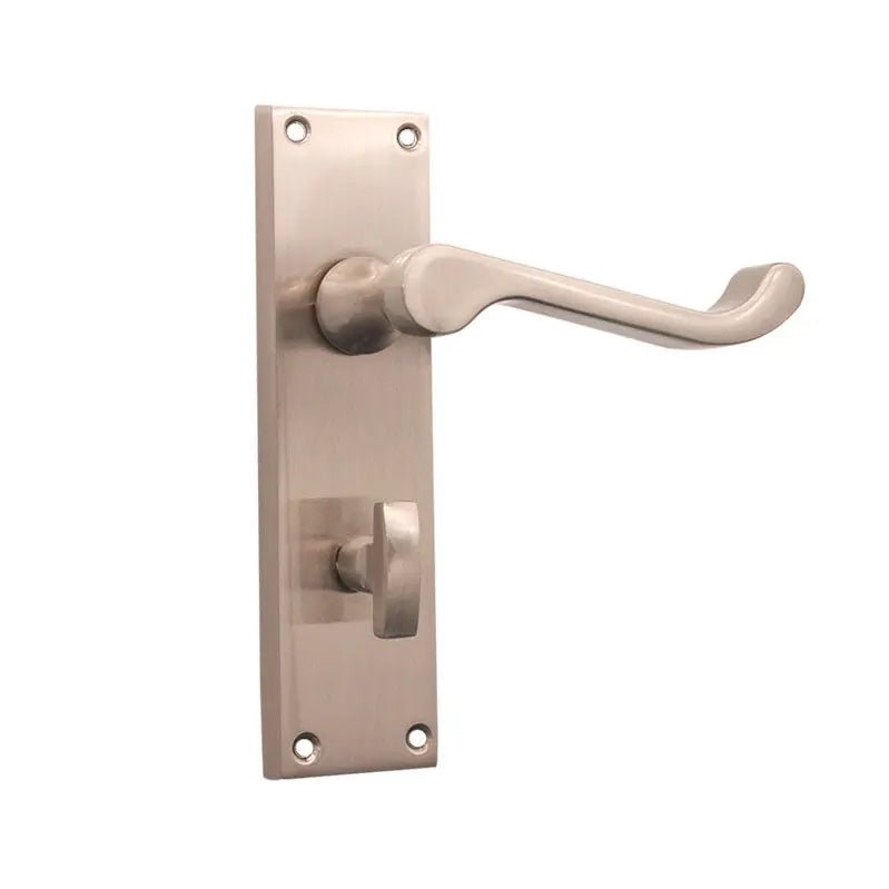 Victorian Scroll Privacy Lever Handle 150mm Satin Nickel Spira