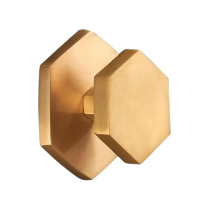 Hexagonal Centre Door Knob Satin Brass Spira