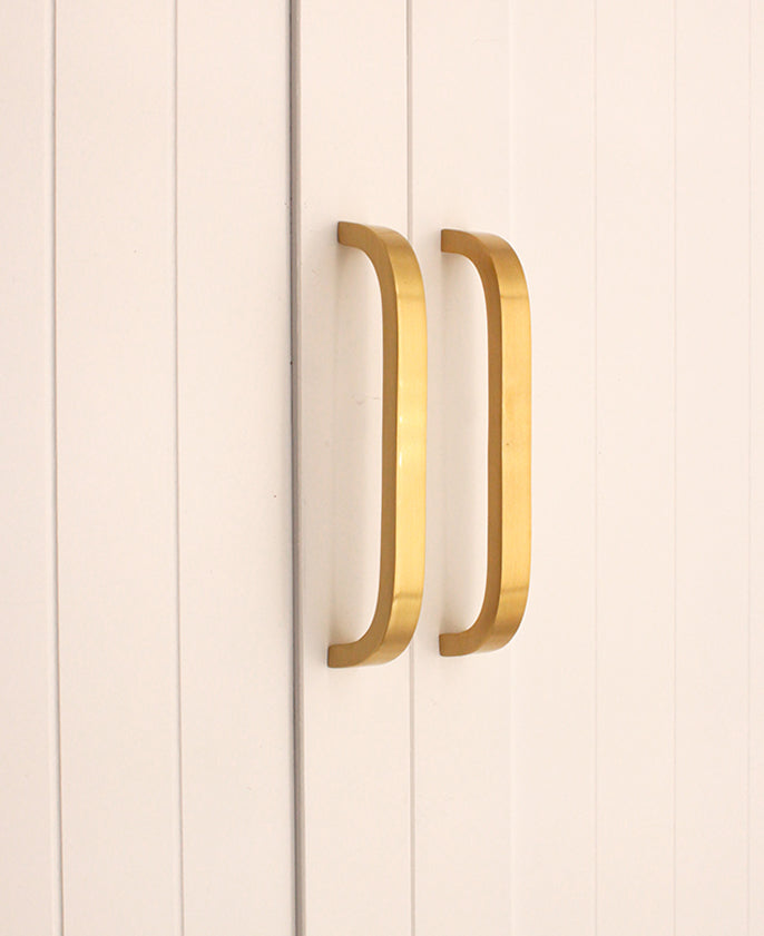 Curve Bar Cabinet Handle Satin Brass Small