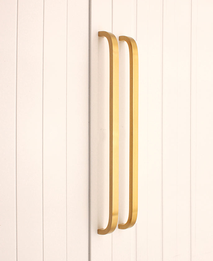 Curve Bar Cabinet Handle Satin Brass Large