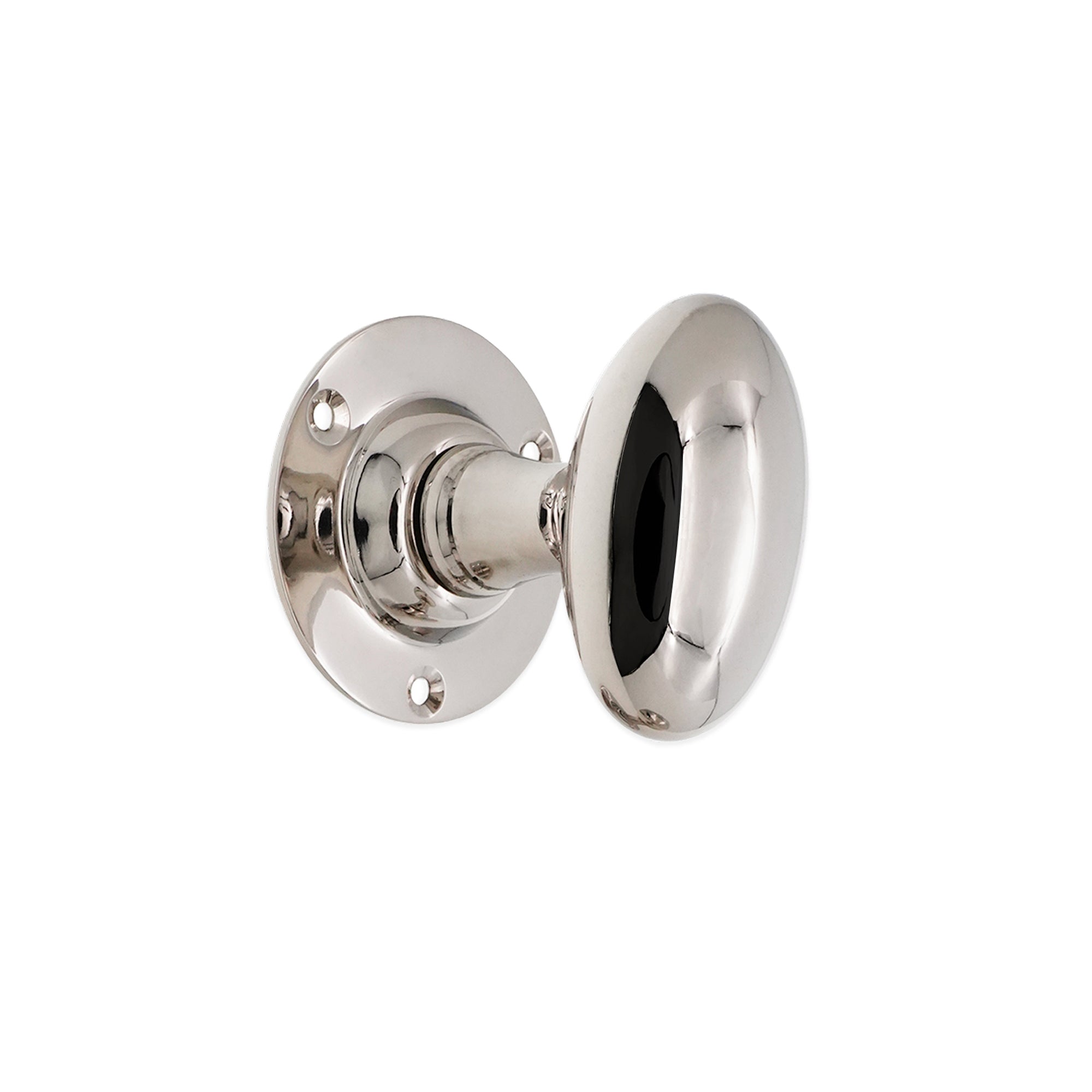 Oval Mortice Door Knob Polished Nickel