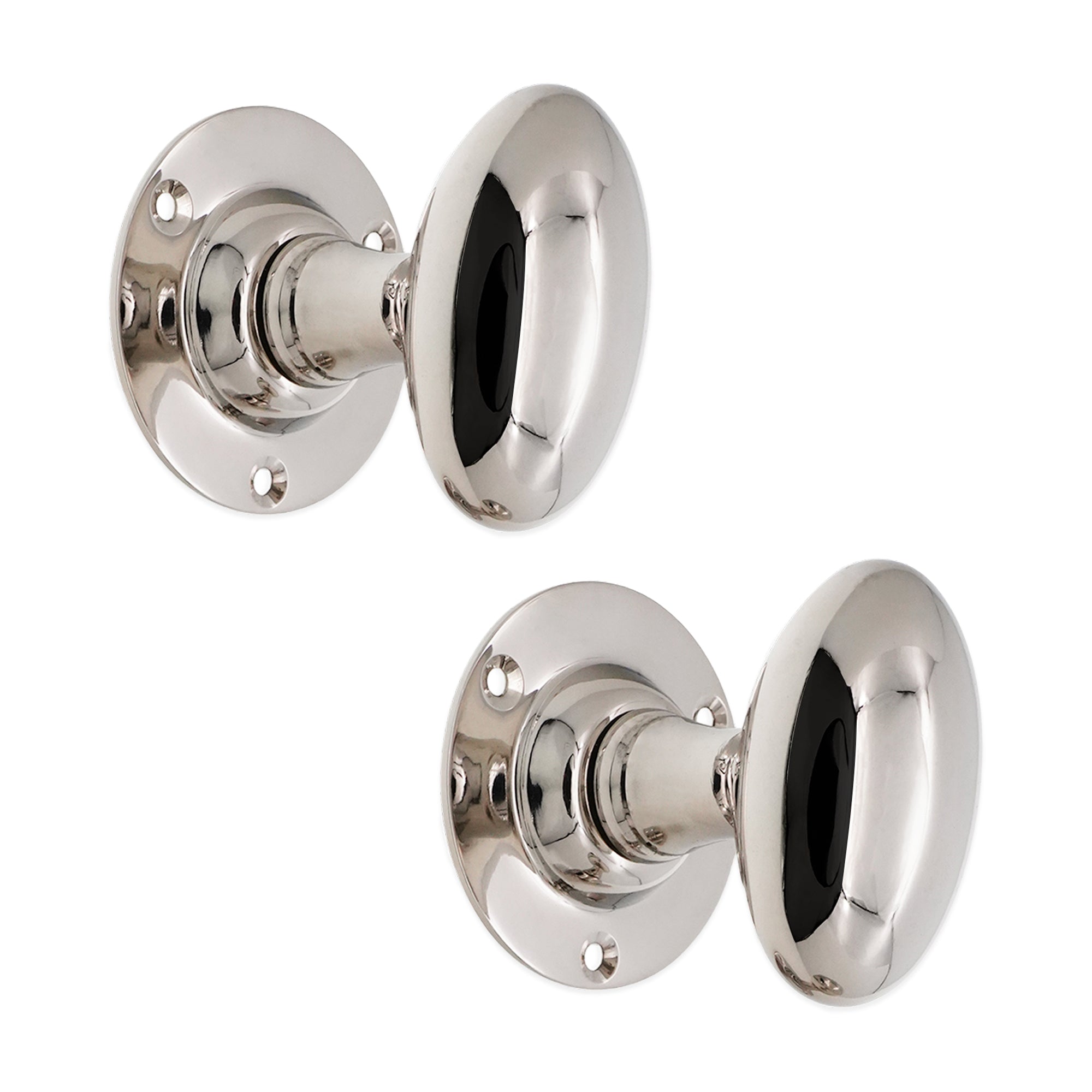 Oval Mortice Door Knob Polished Nickel