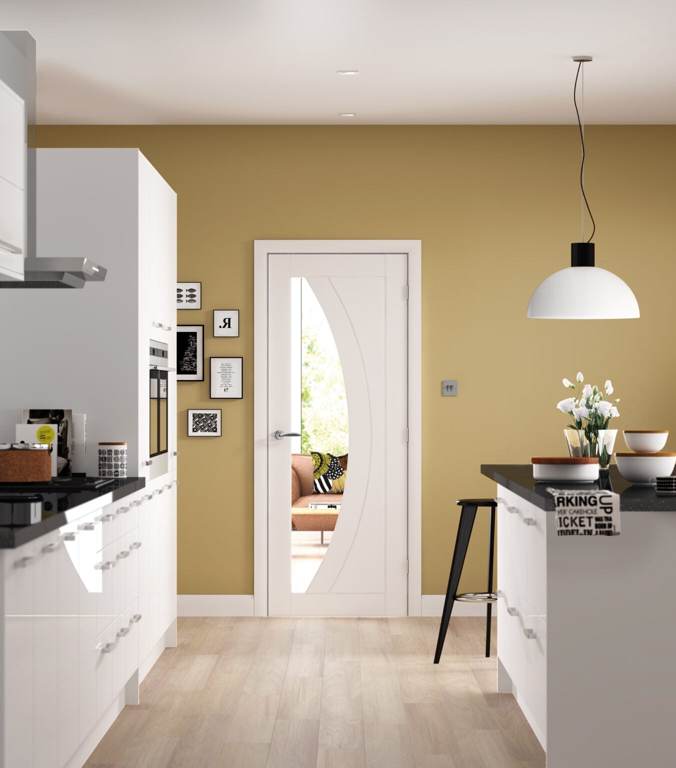 Salerno Internal White Primed with Clear Glass
