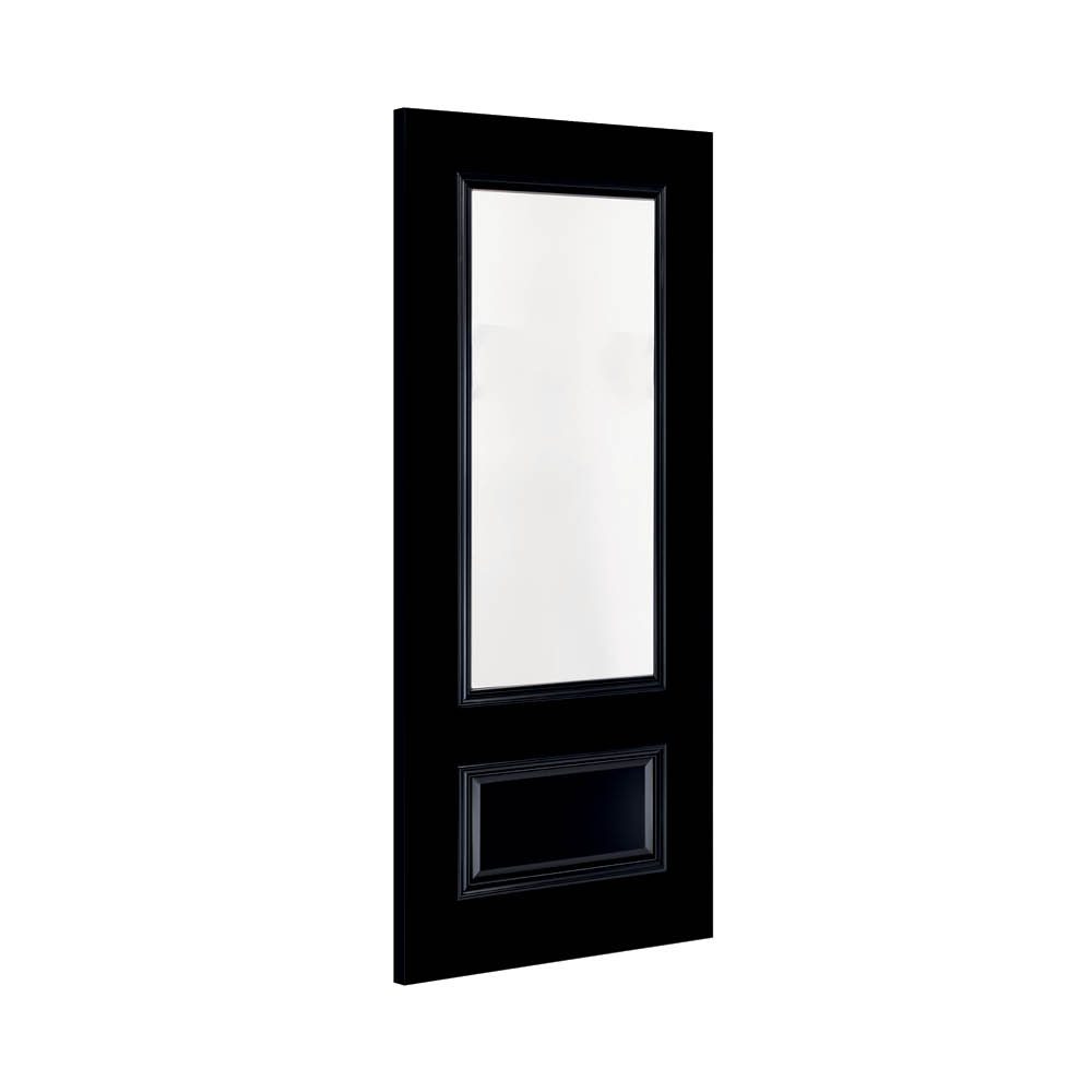 Sandringham Black Internal Door with Clear Glass