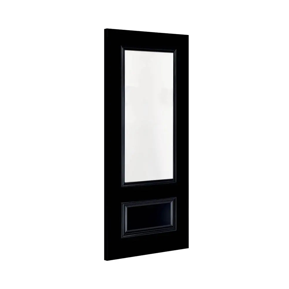 Sandringham Black Internal Door with Clear Glass Deanta