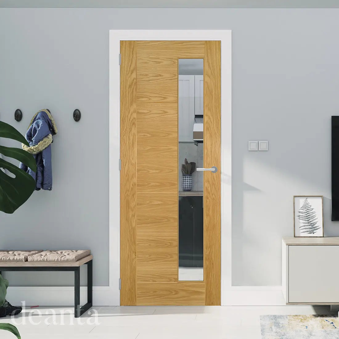 Seville Prefinished Oak Side Lite Glazed FSC Internal Door life